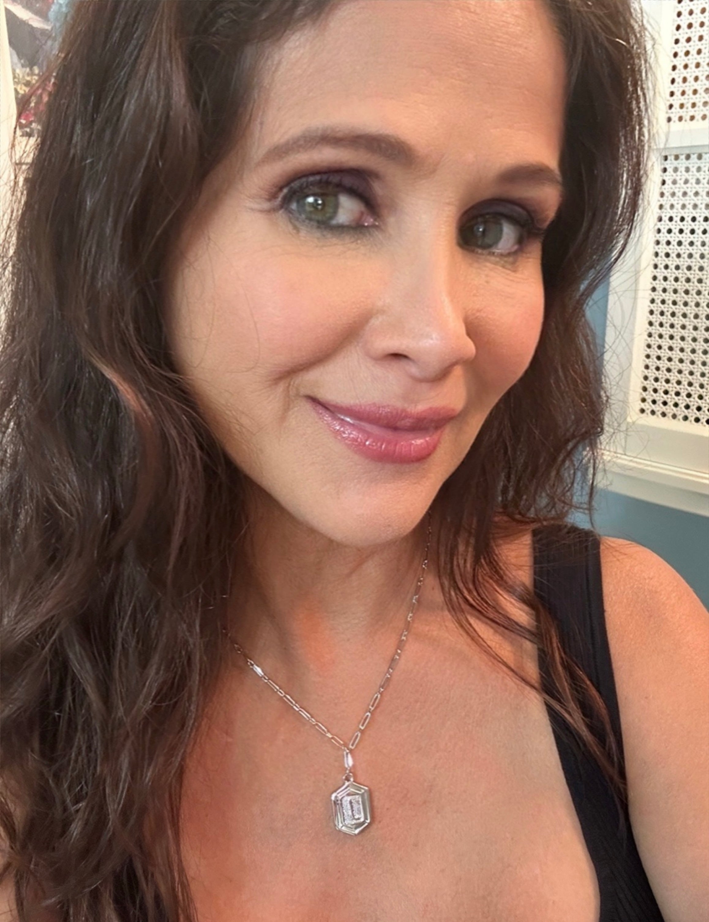 Hexagon Tag Initial “W” Pendant Necklace