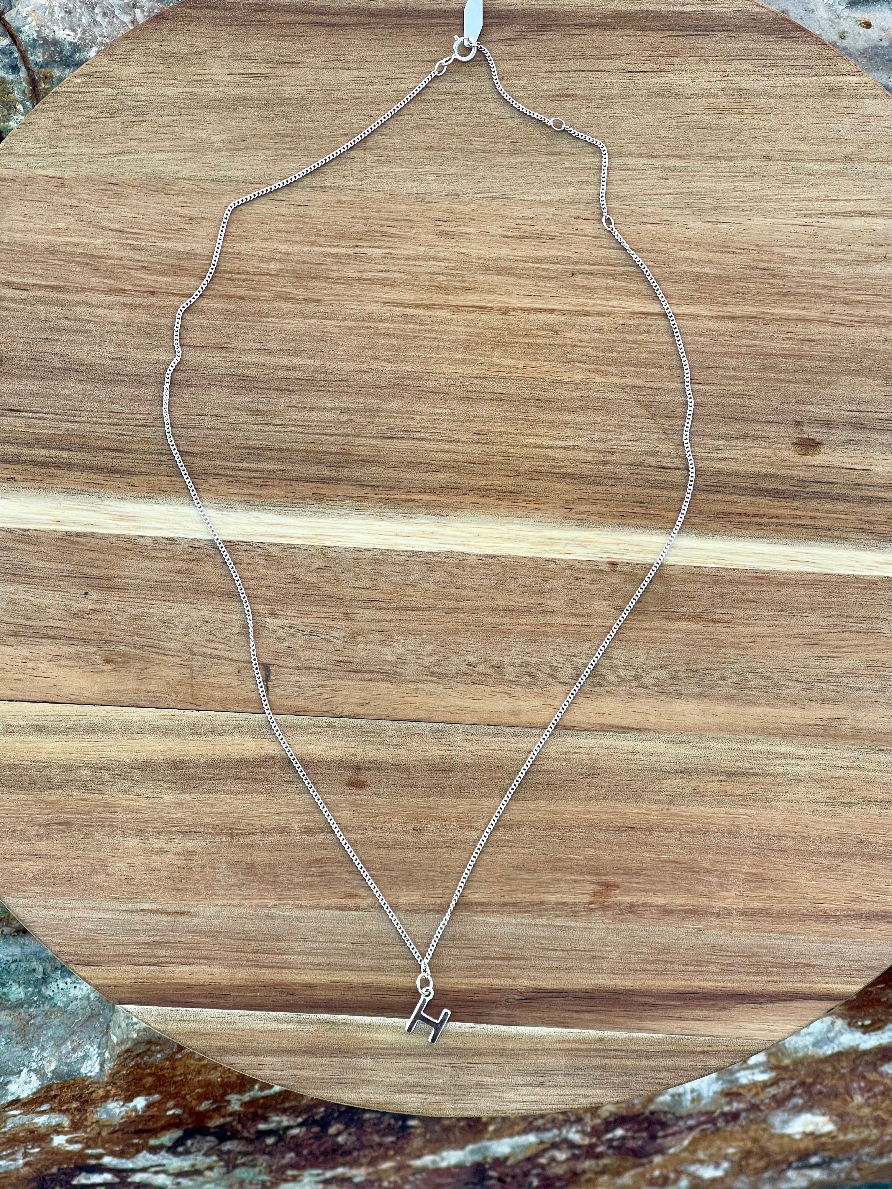 Handmade Sterling Silver Initial Chain Necklace