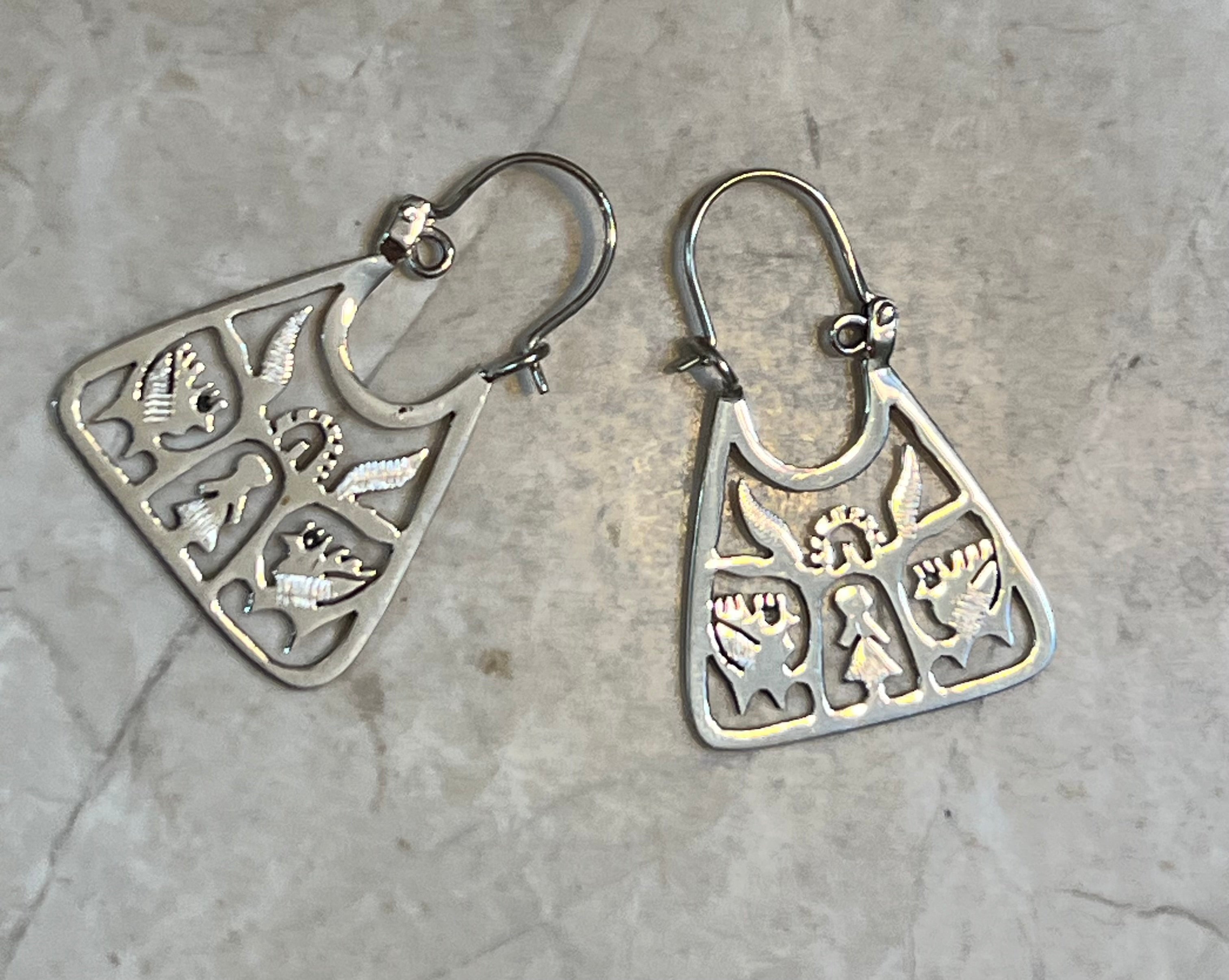 Tree of Life Bib Sterling Silver Earrings