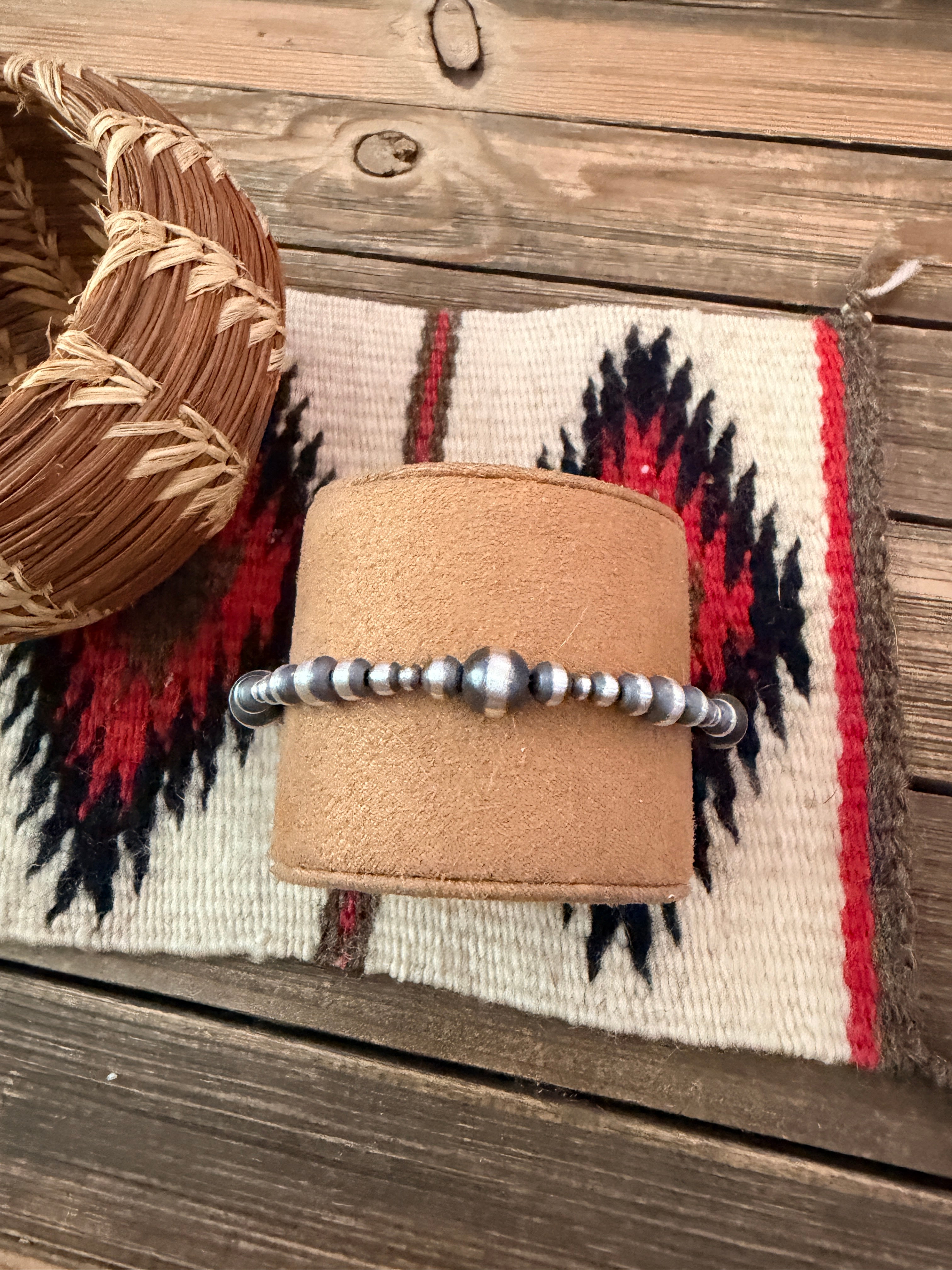 Handcrafted Sterling Silver Pearl Beaded Bracelet