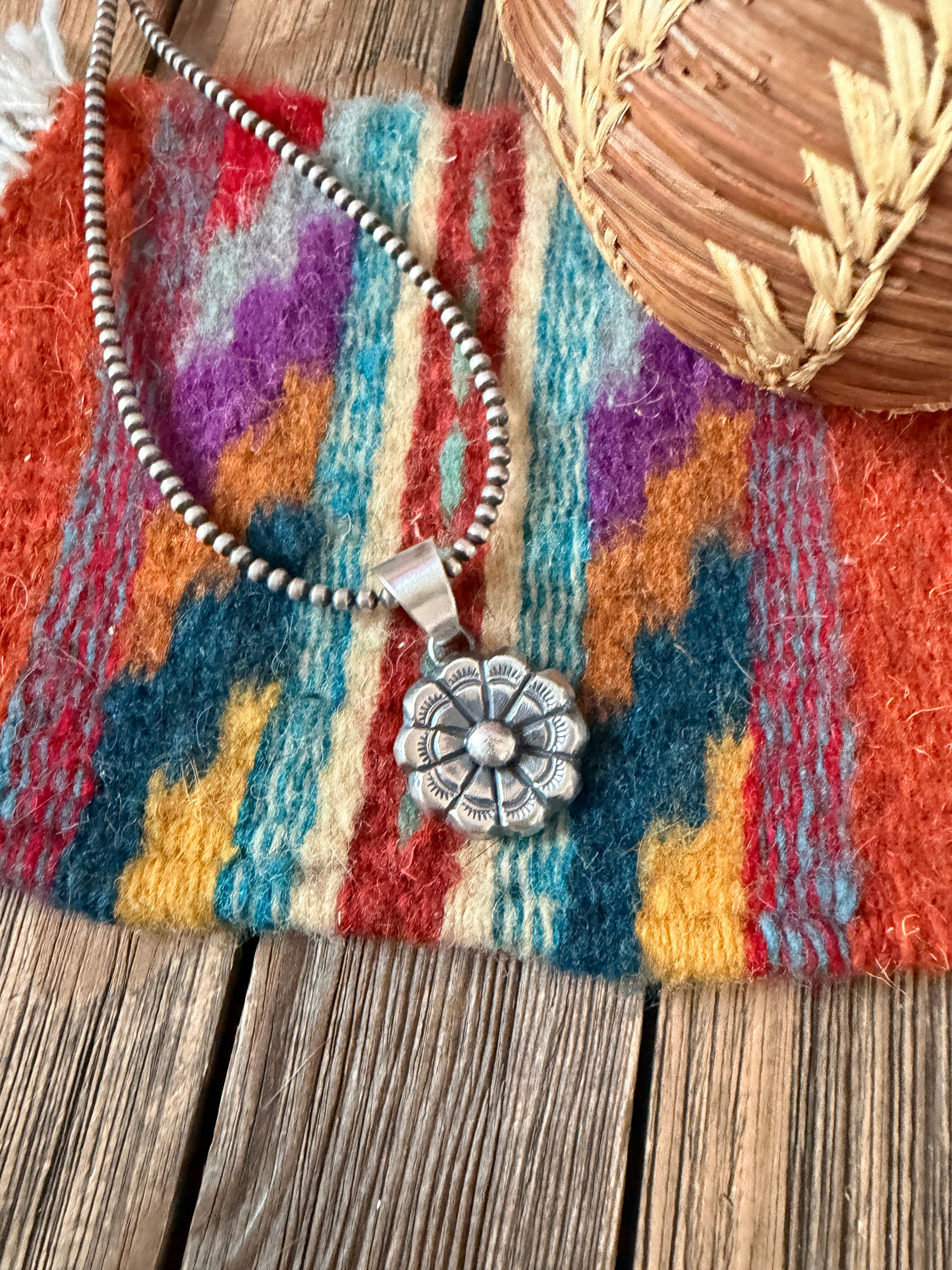 Handcrafted Sterling Silver Flower Pendant by Chimney Butte