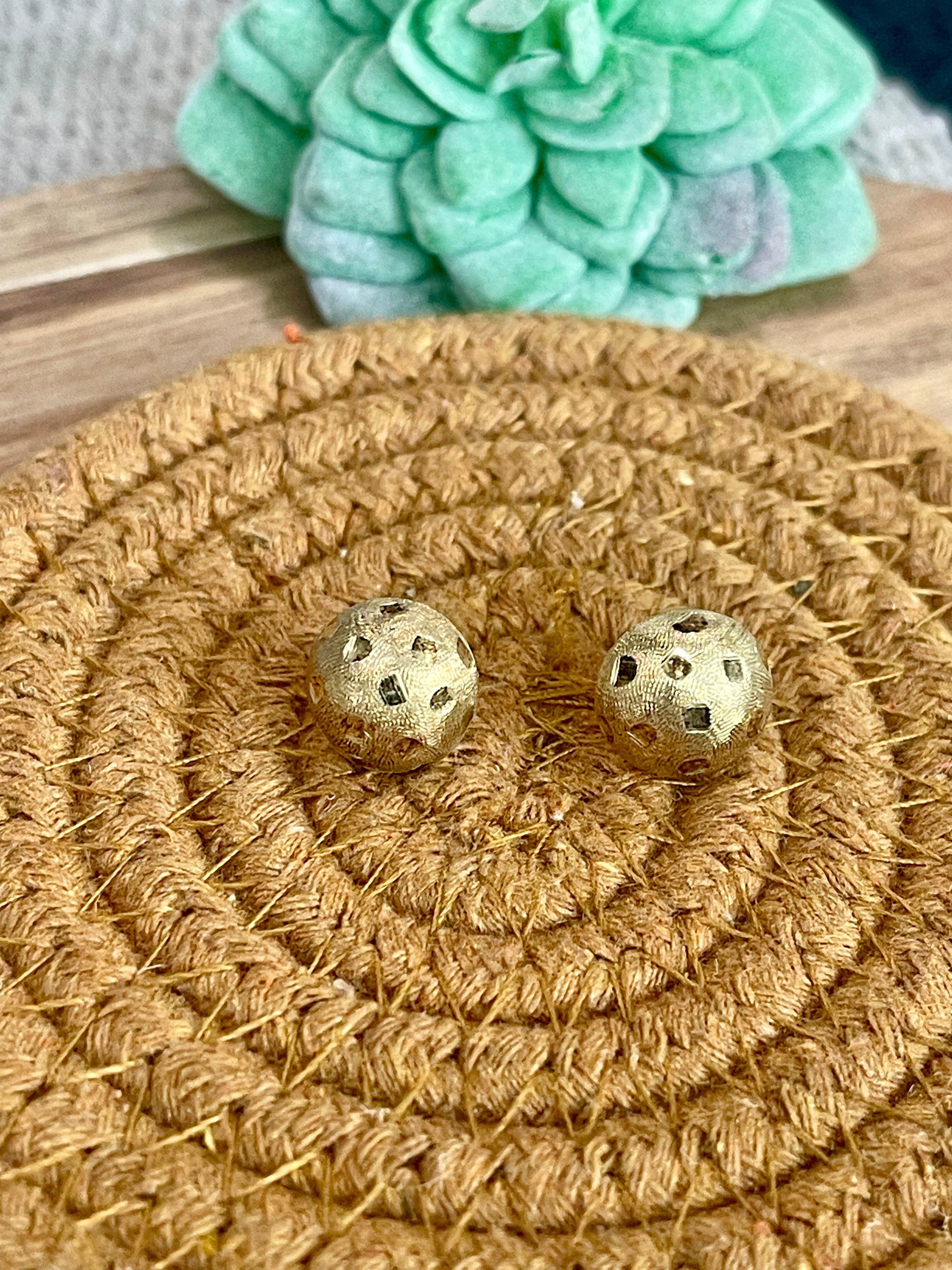 Vintage Gold Plated Stud Earrings