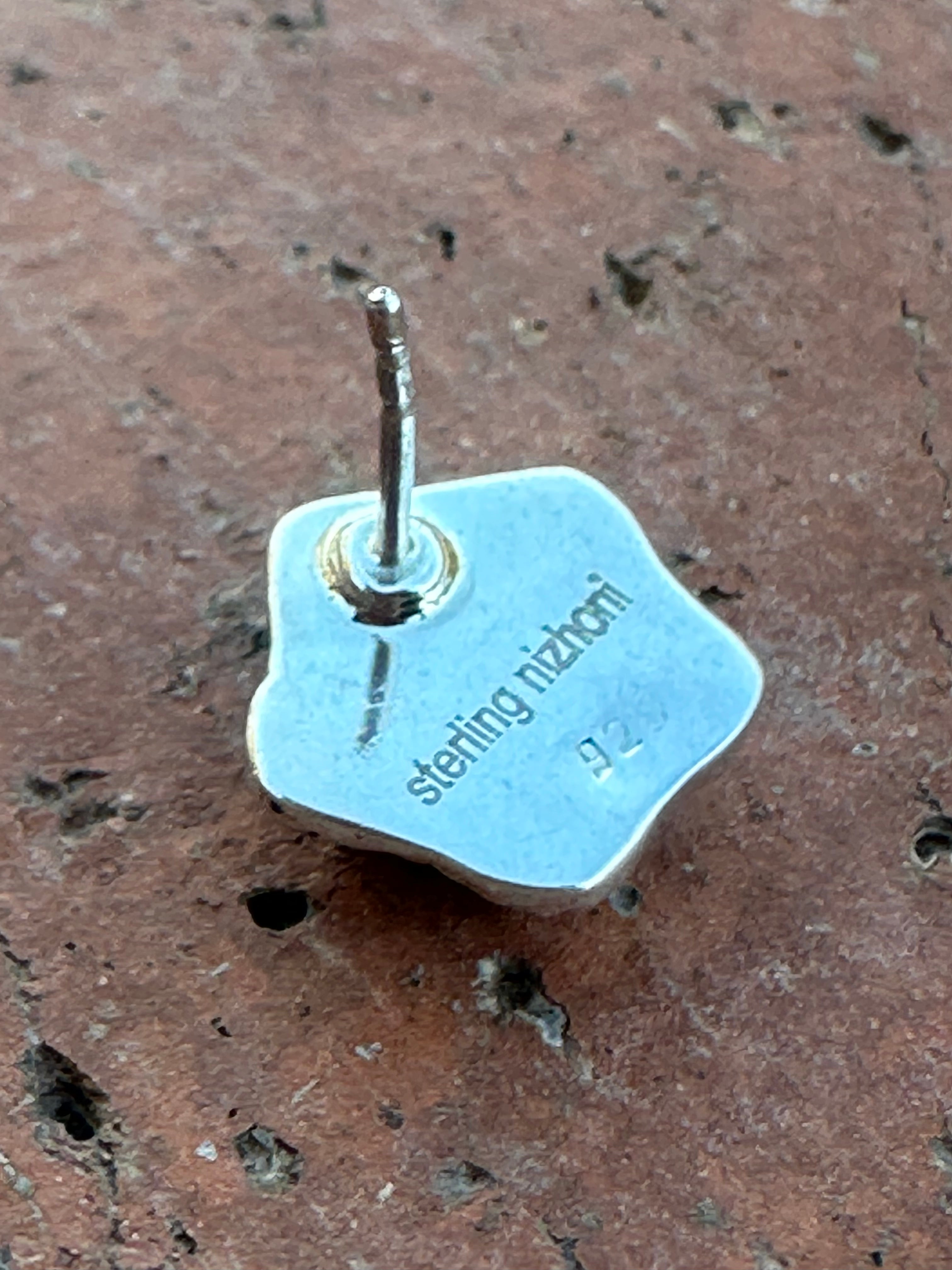 Handmade Sizzling Star Sterling Silver & Turquoise Post Earrings