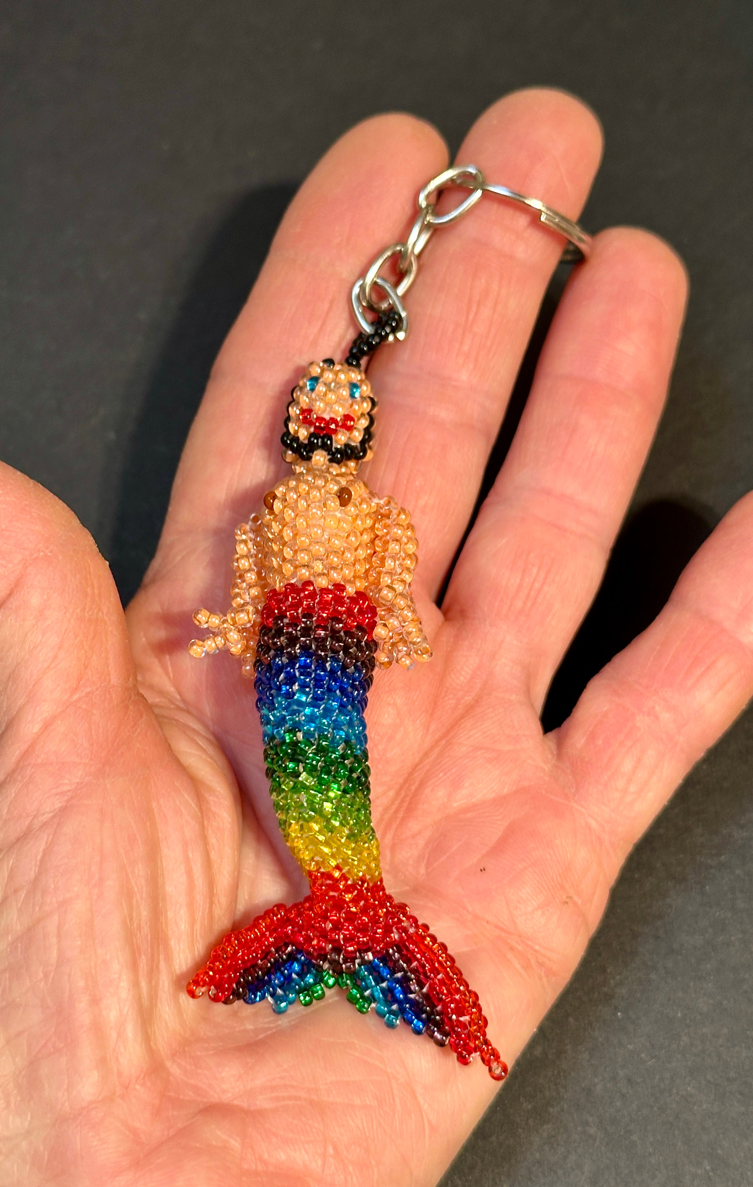 Handmade Beaded Merman Keychain