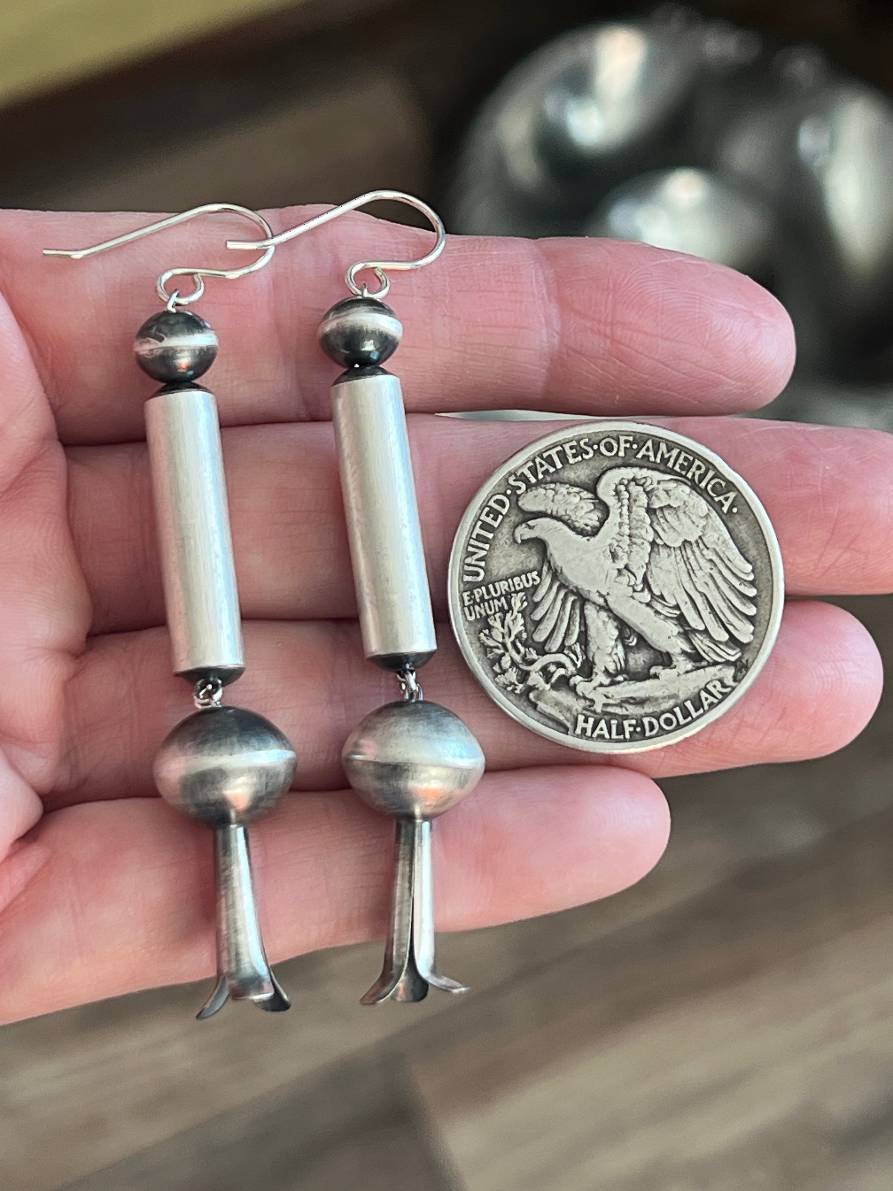 Handcrafted Sterling Silver Bead and Blossom Earrings by Tonisha Haley