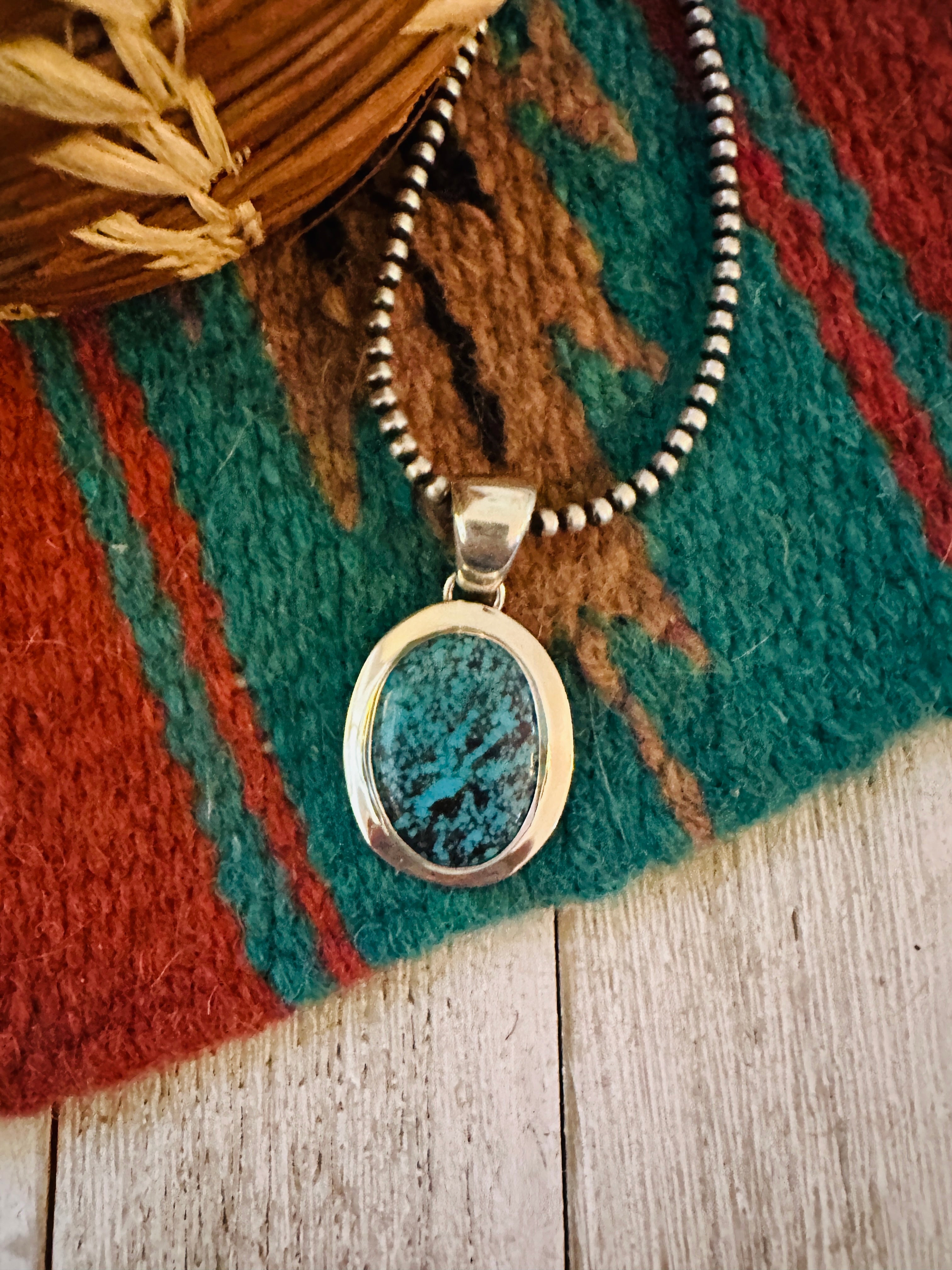 Handcrafted Sterling Silver & Turquoise Pendant