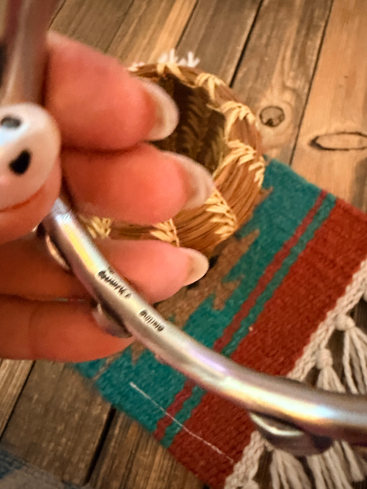 Handcrafted Palomino Turquoise & Sterling Silver Bangle Bracelet by Chimney Butte