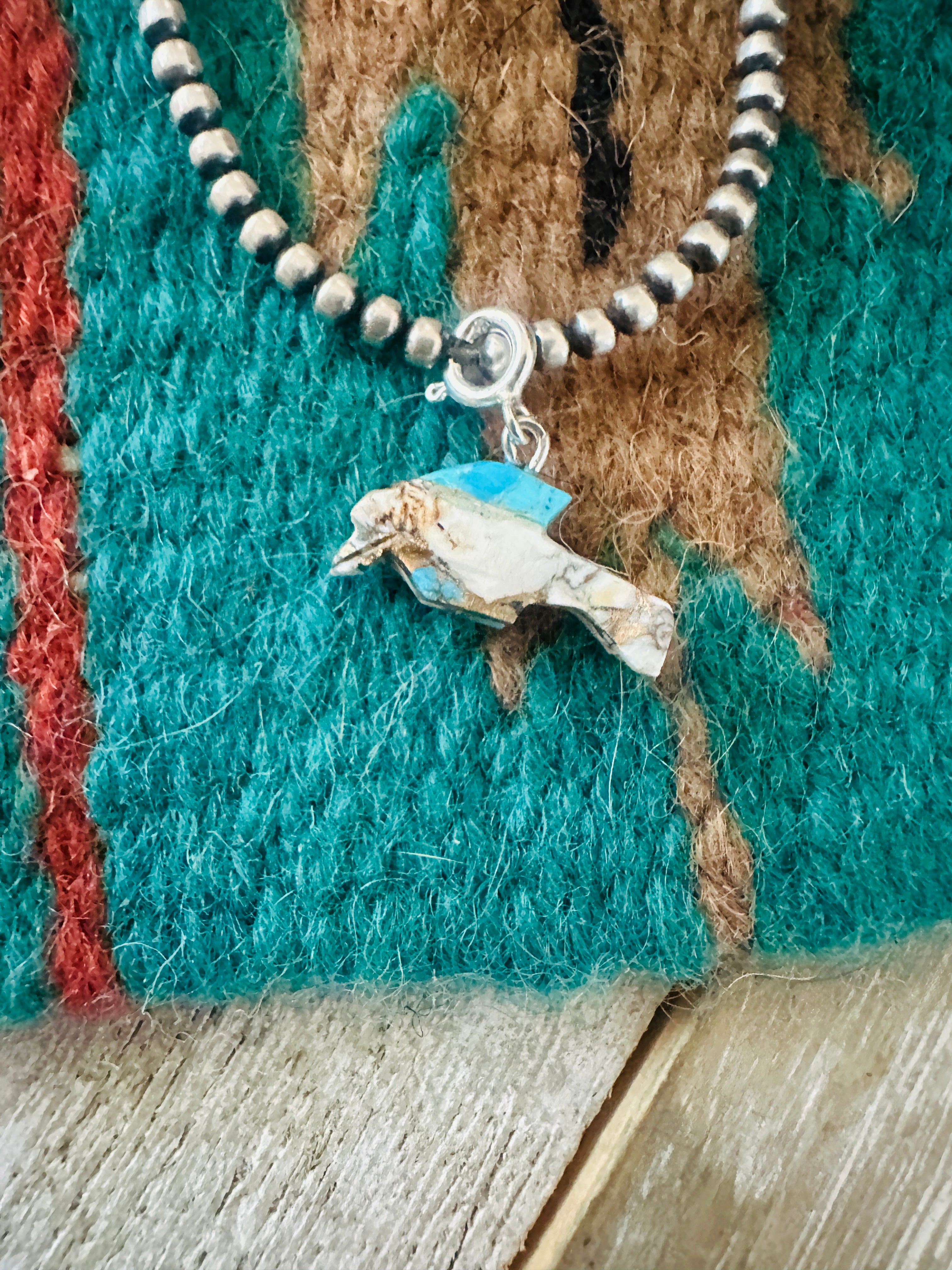 Handcrafted & Hand Carved Blue Mojave Dolphin Charm