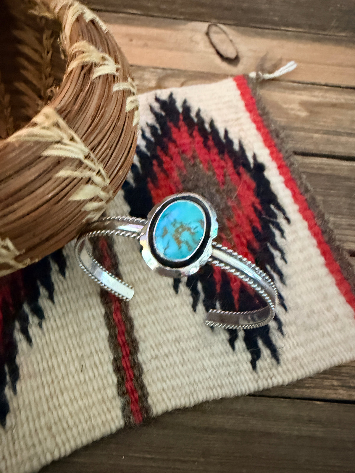 Handcrafted Turquoise & Sterling Silver Cuff Bracelet