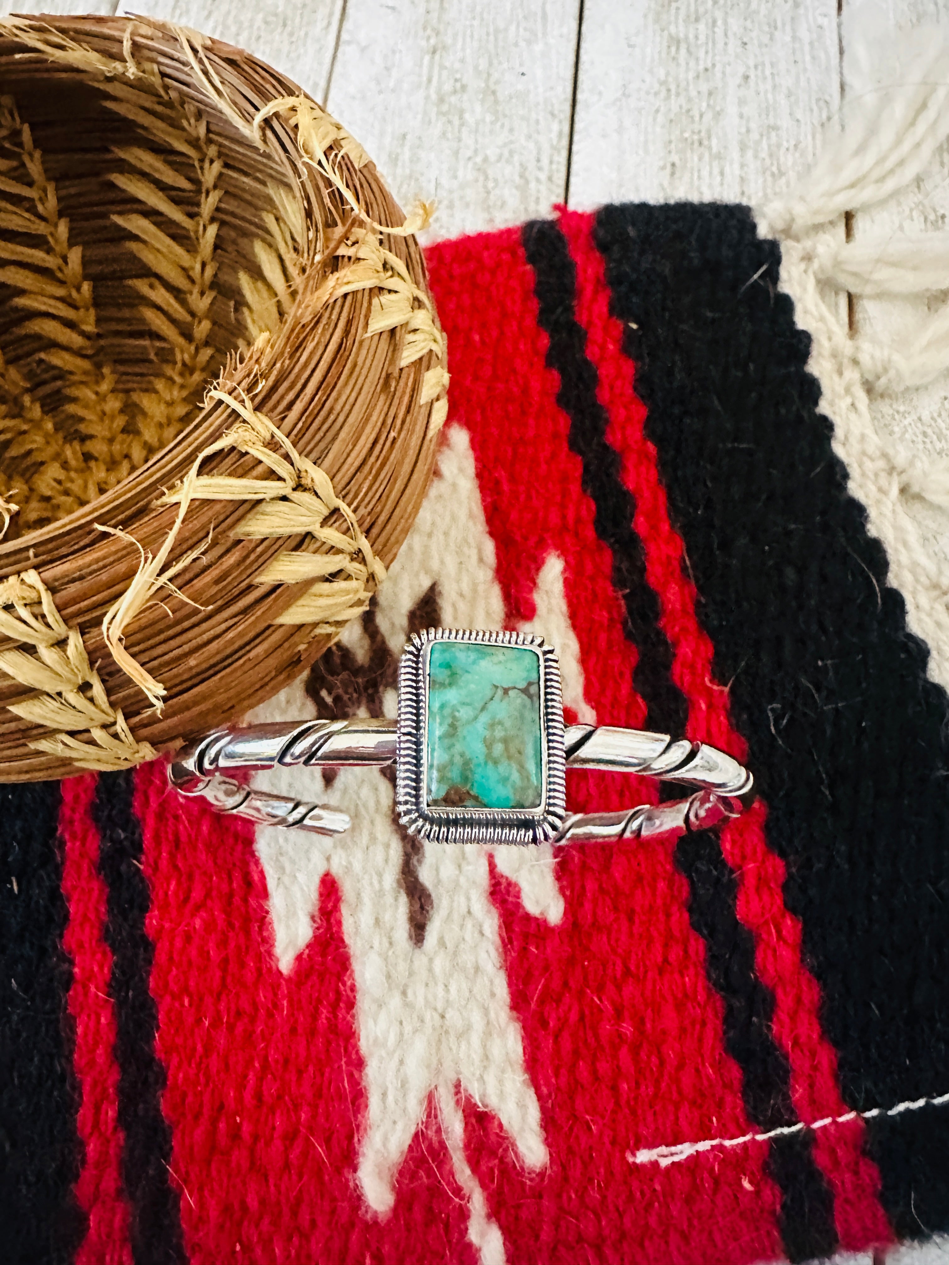 Handcrafted Sterling Silver & Turquoise Cuff Bracelet