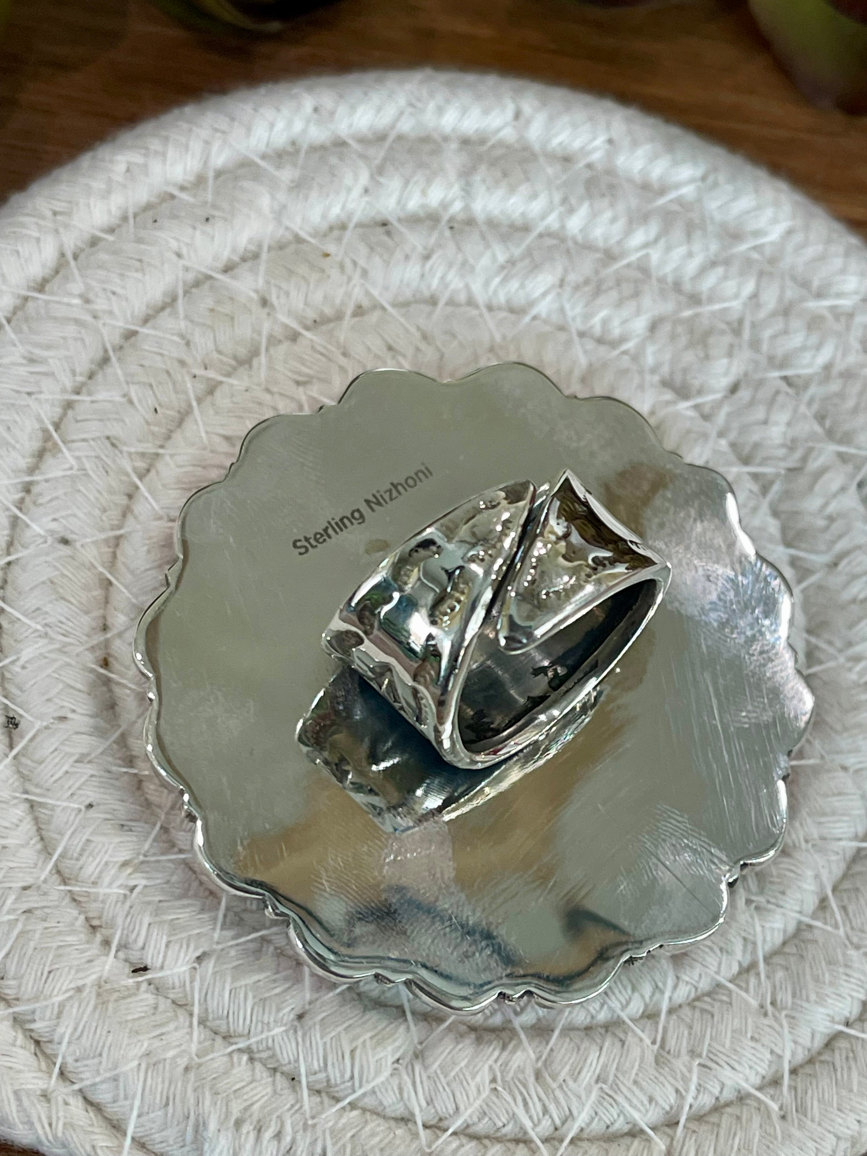 Handmade Cotton Candy Sterling Adjustable Cluster Stone Ring