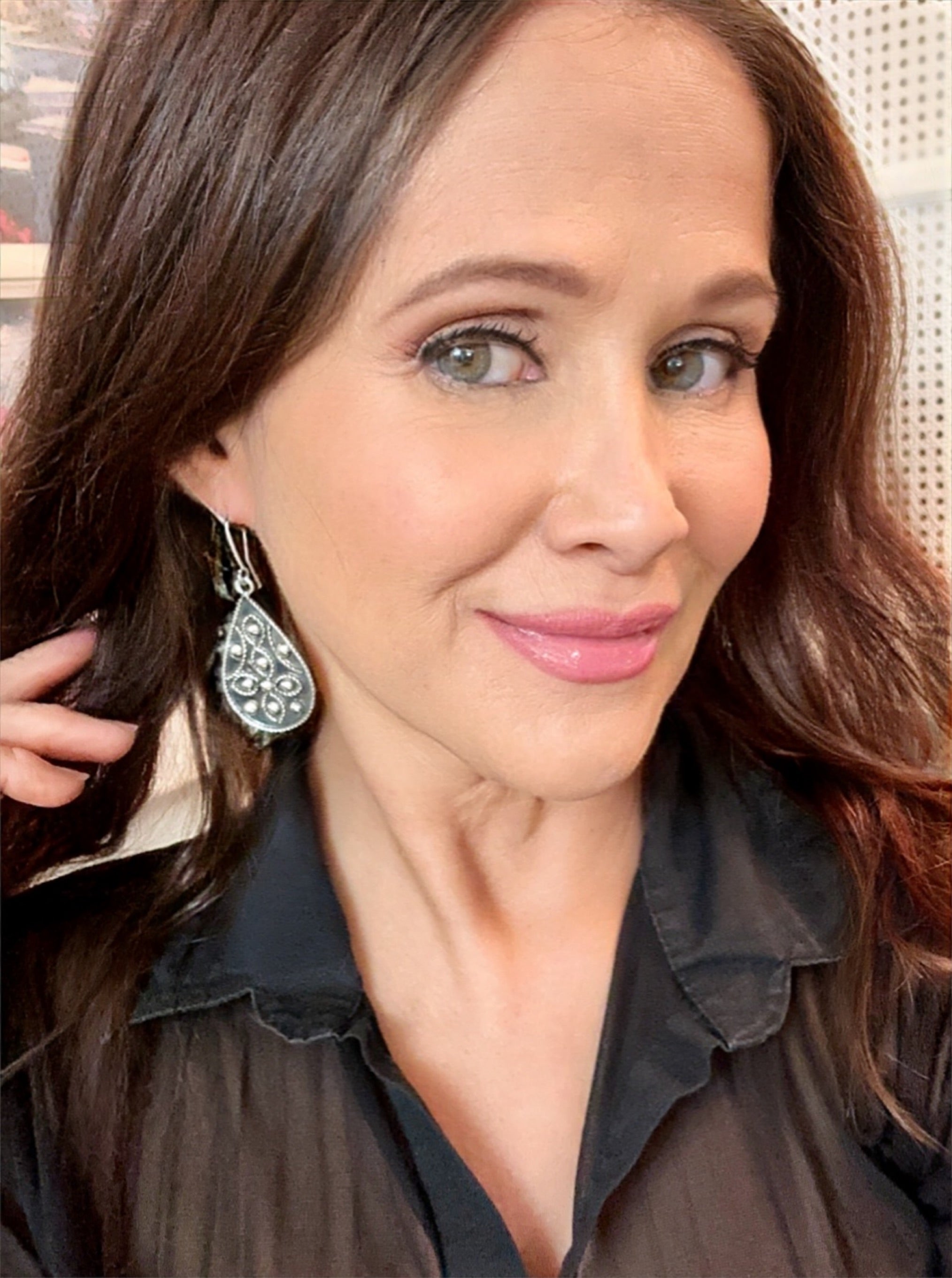 Large Vintage Style Tear Drop Sterling Silver Earrings