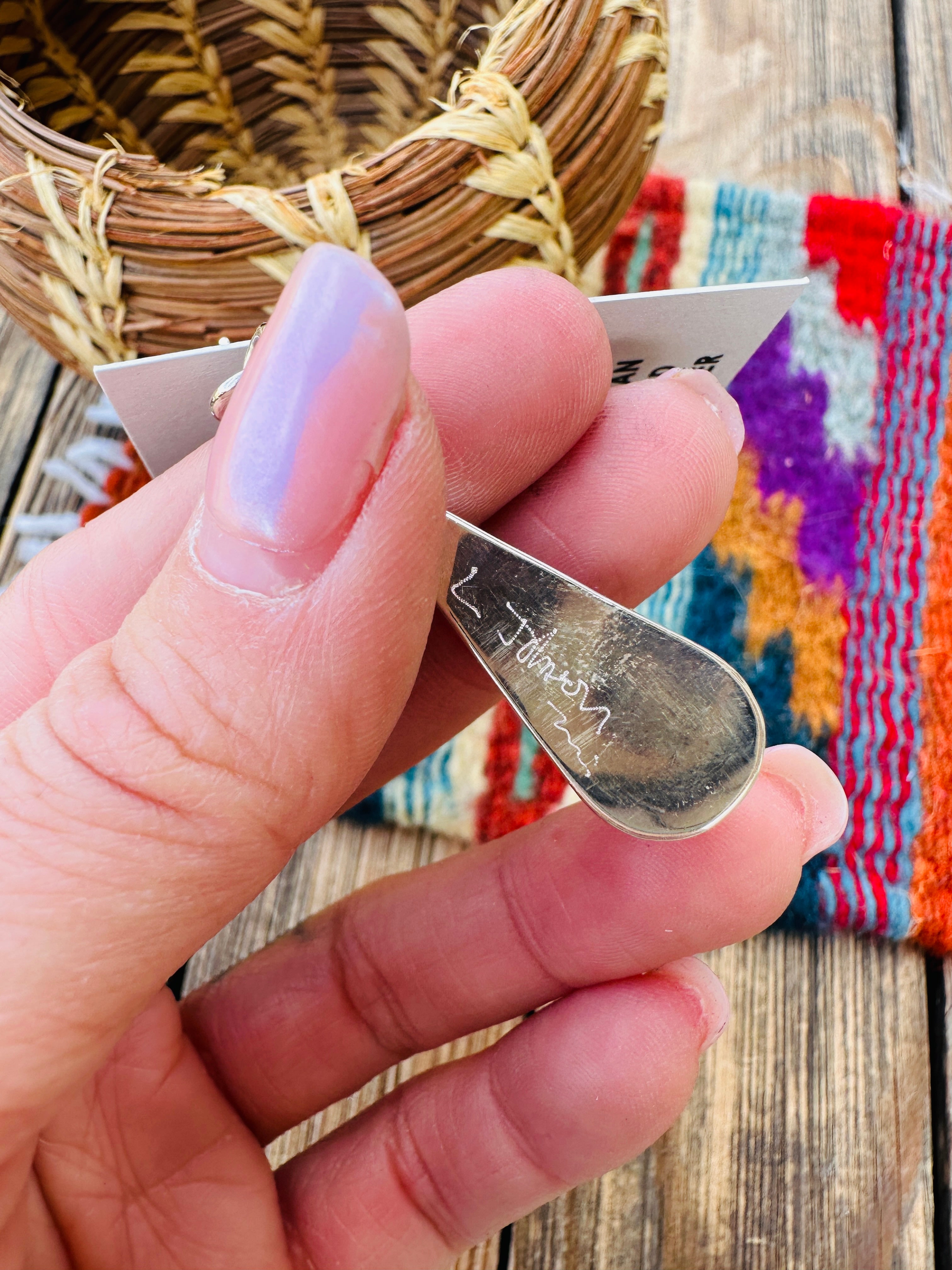 Handcrafted Opal & Sterling Silver Inlay Teardrop Dangle Earrings