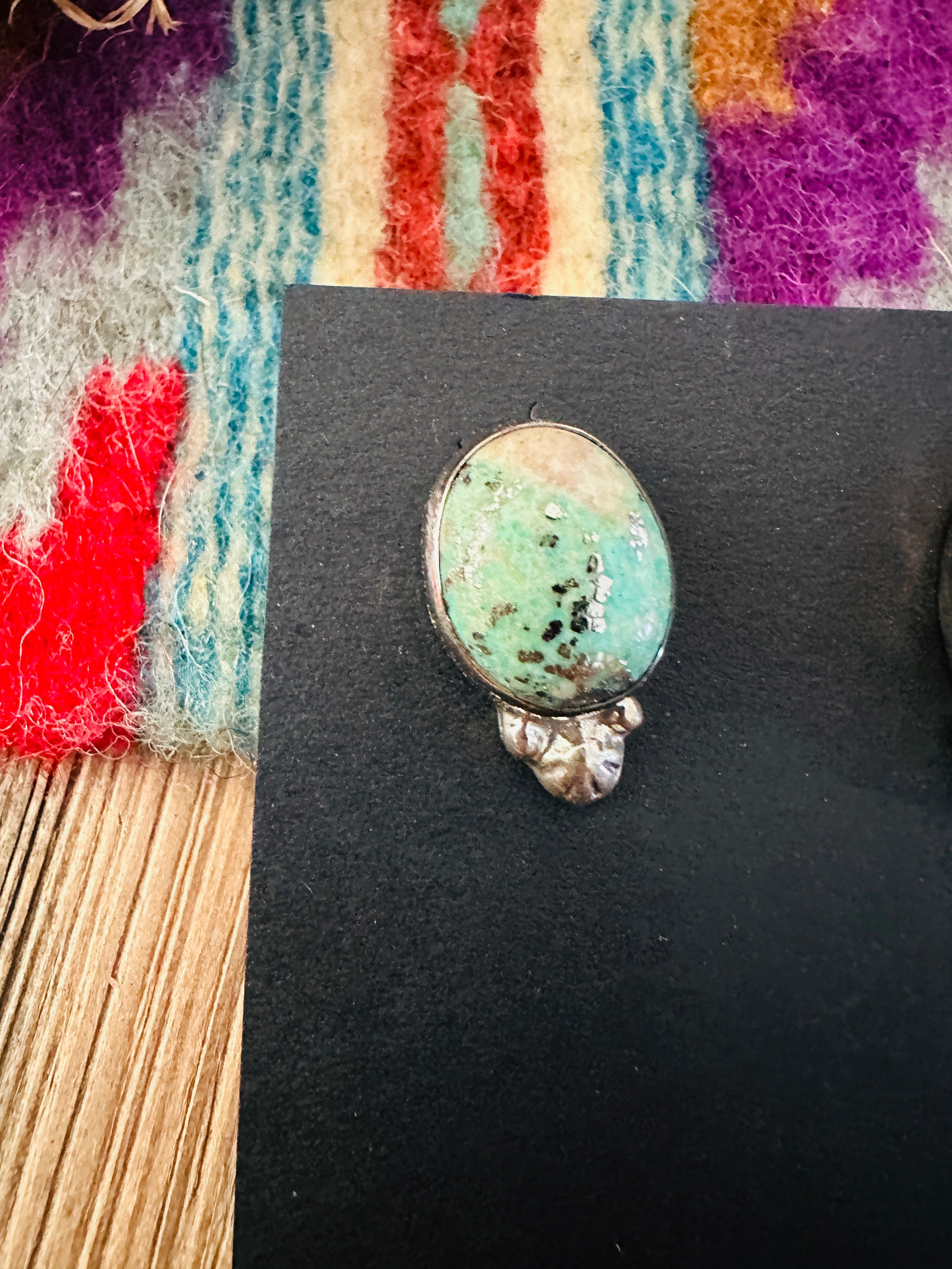 Handcrafted Turquoise & Sterling Silver Post Earrings