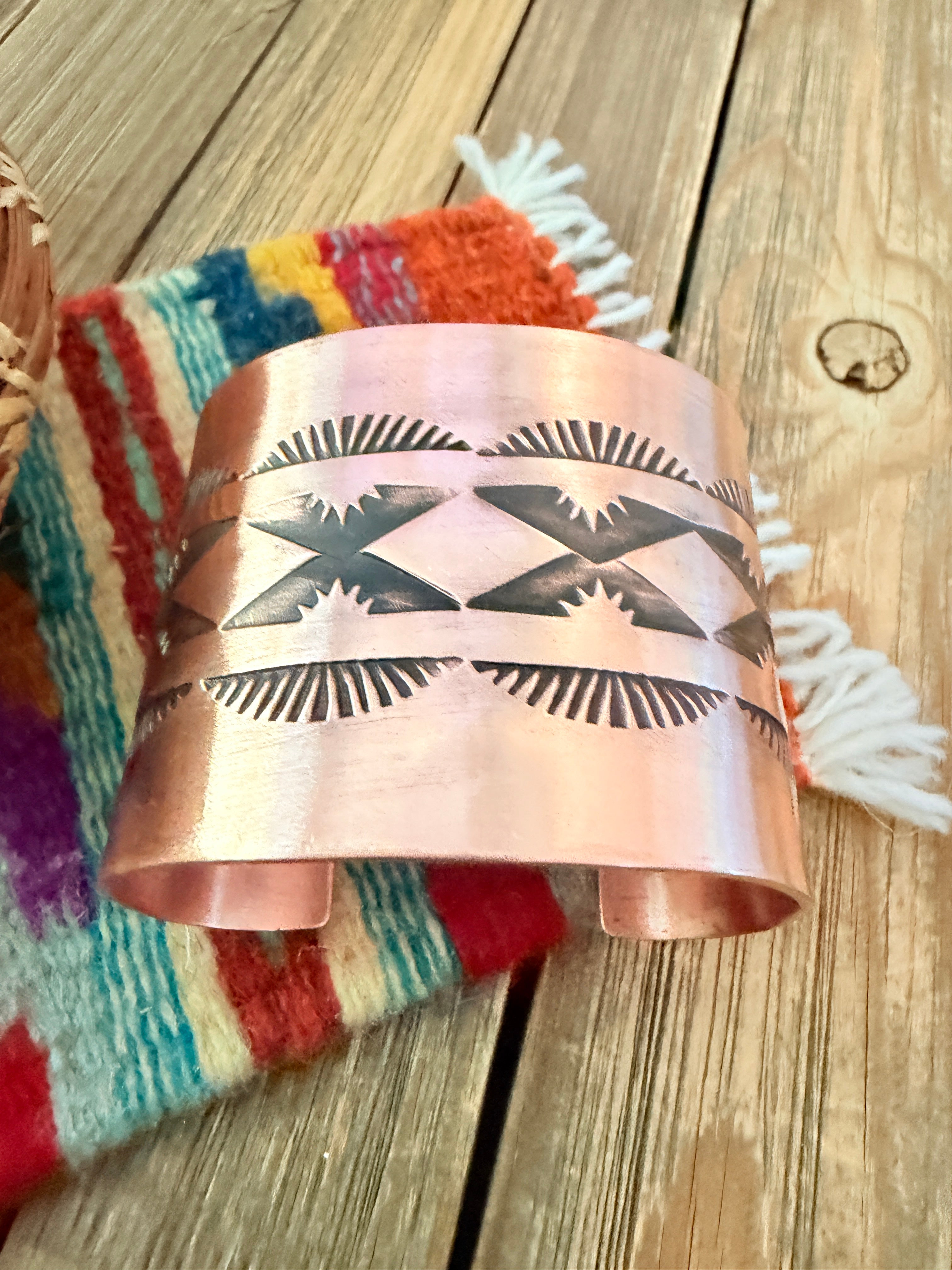Handcrafted Copper Cuff Bracelet by Elvira Bill