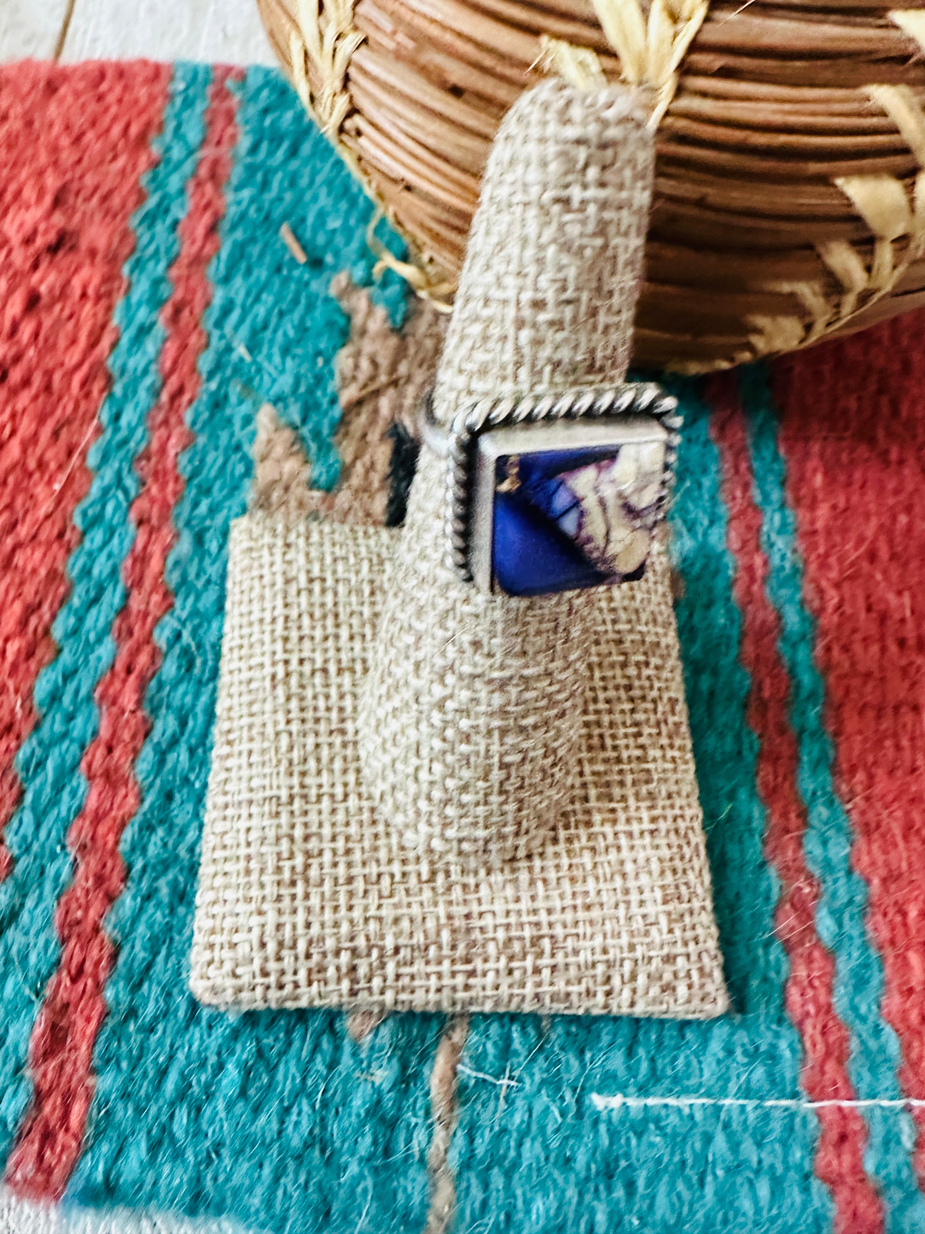 Handcrafted Sterling Silver & Purple Ice Rose Dahlia Adjustable Ring