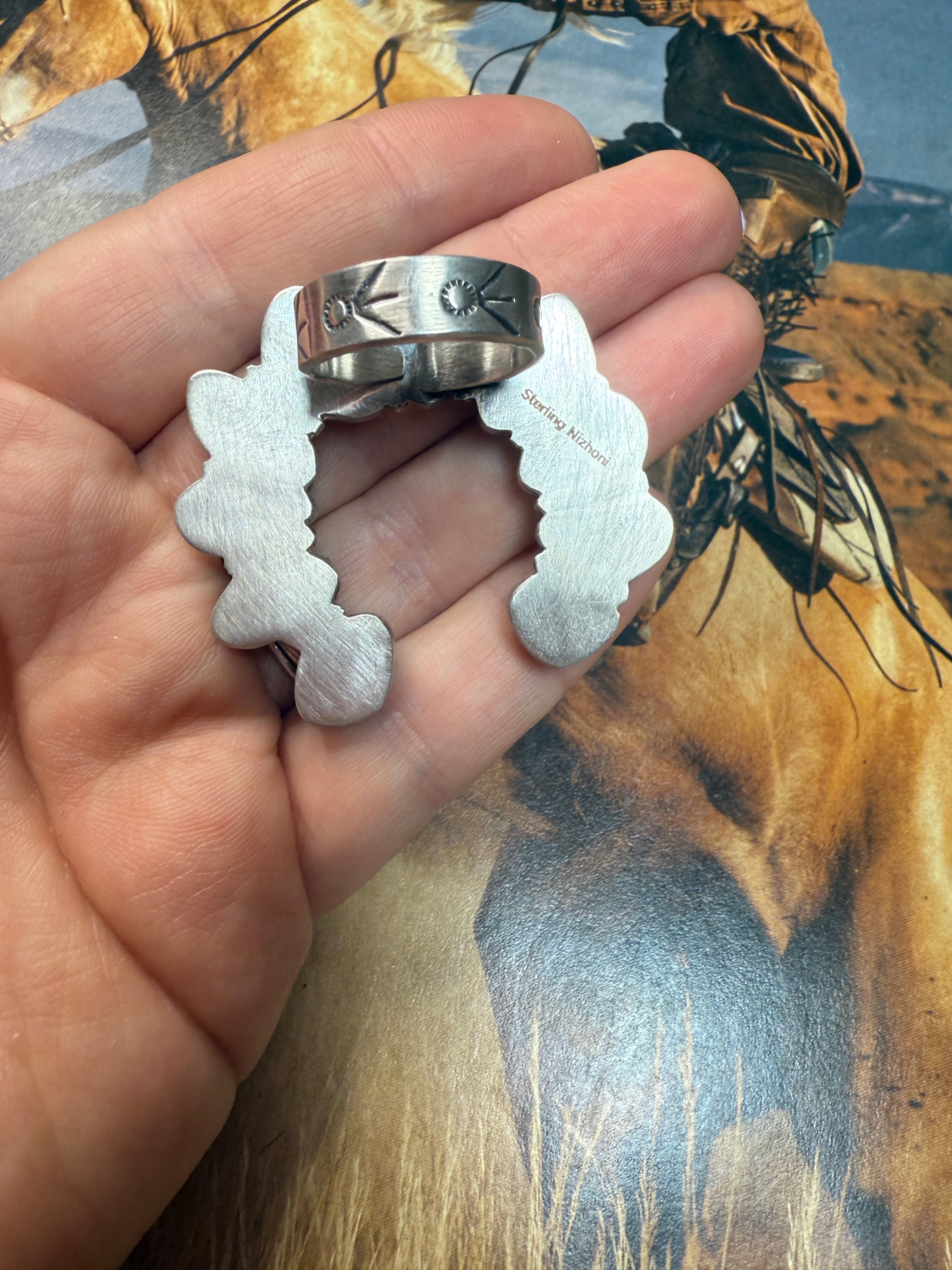 Handmade Sterling Silver Adjustable Multi Stone Naja Ring