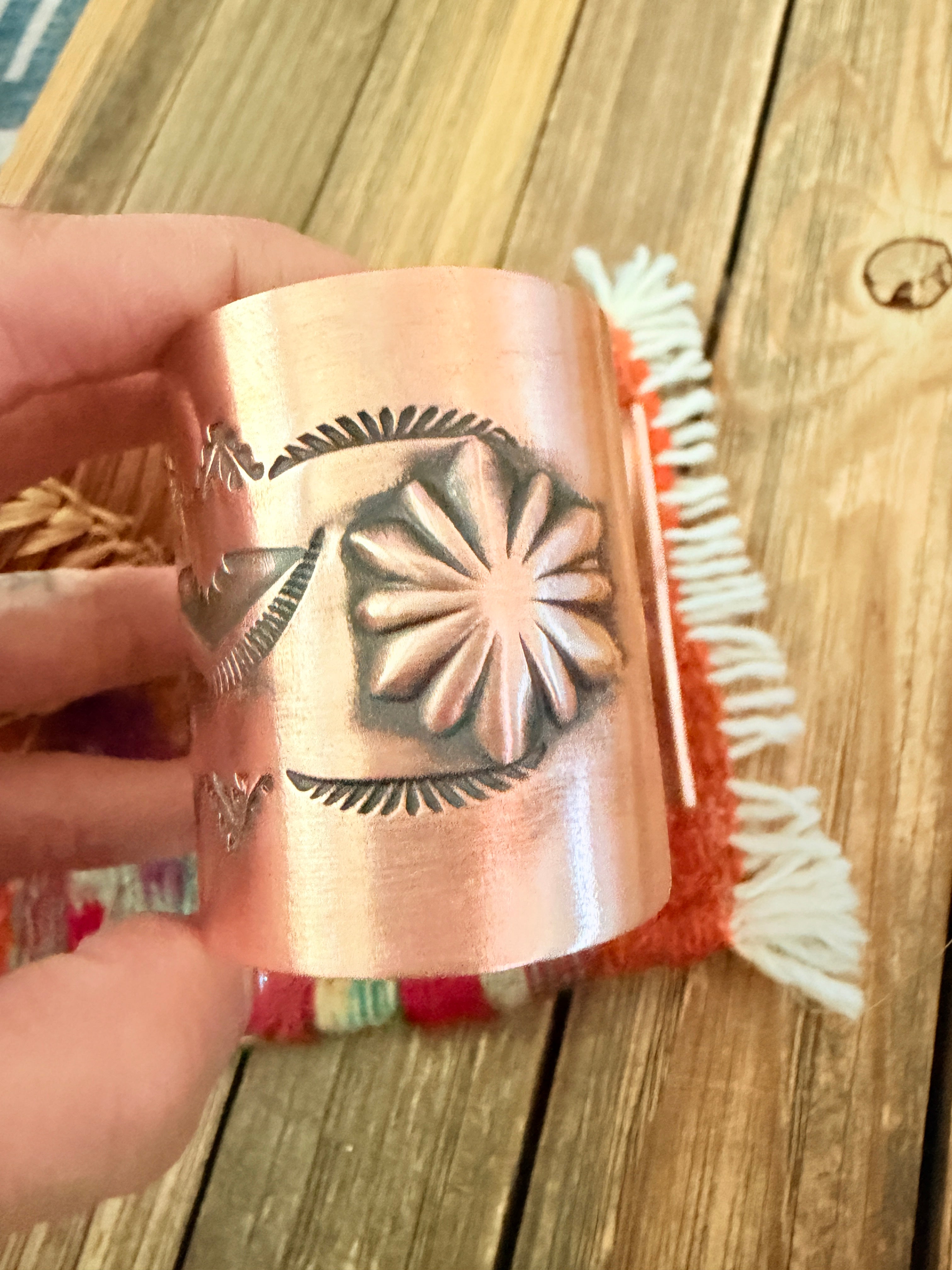 Handcrafted Copper Cuff Bracelet by Elvira Bill