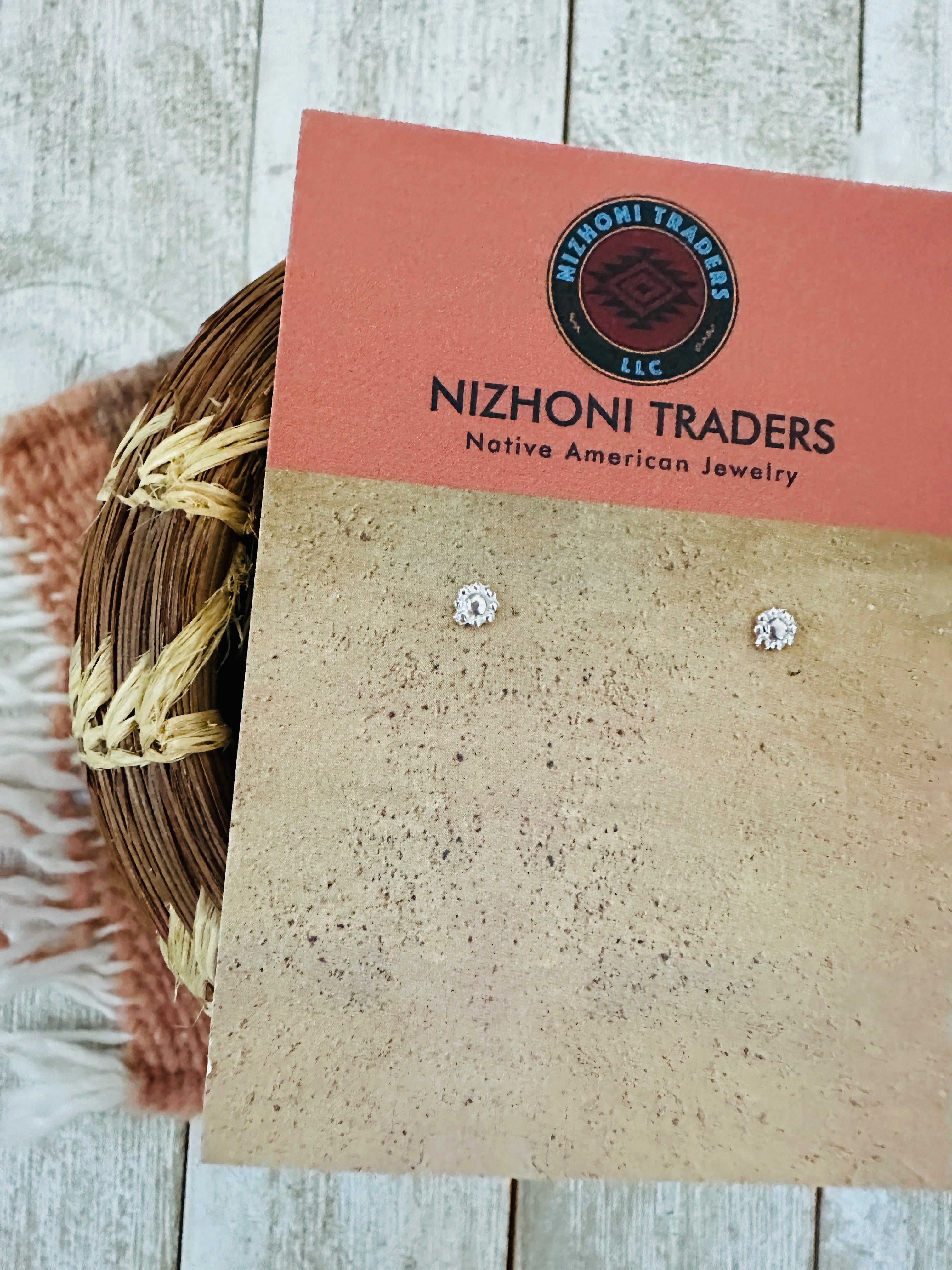 Handcrafted Sterling Silver Mini Flower Stud Earrings