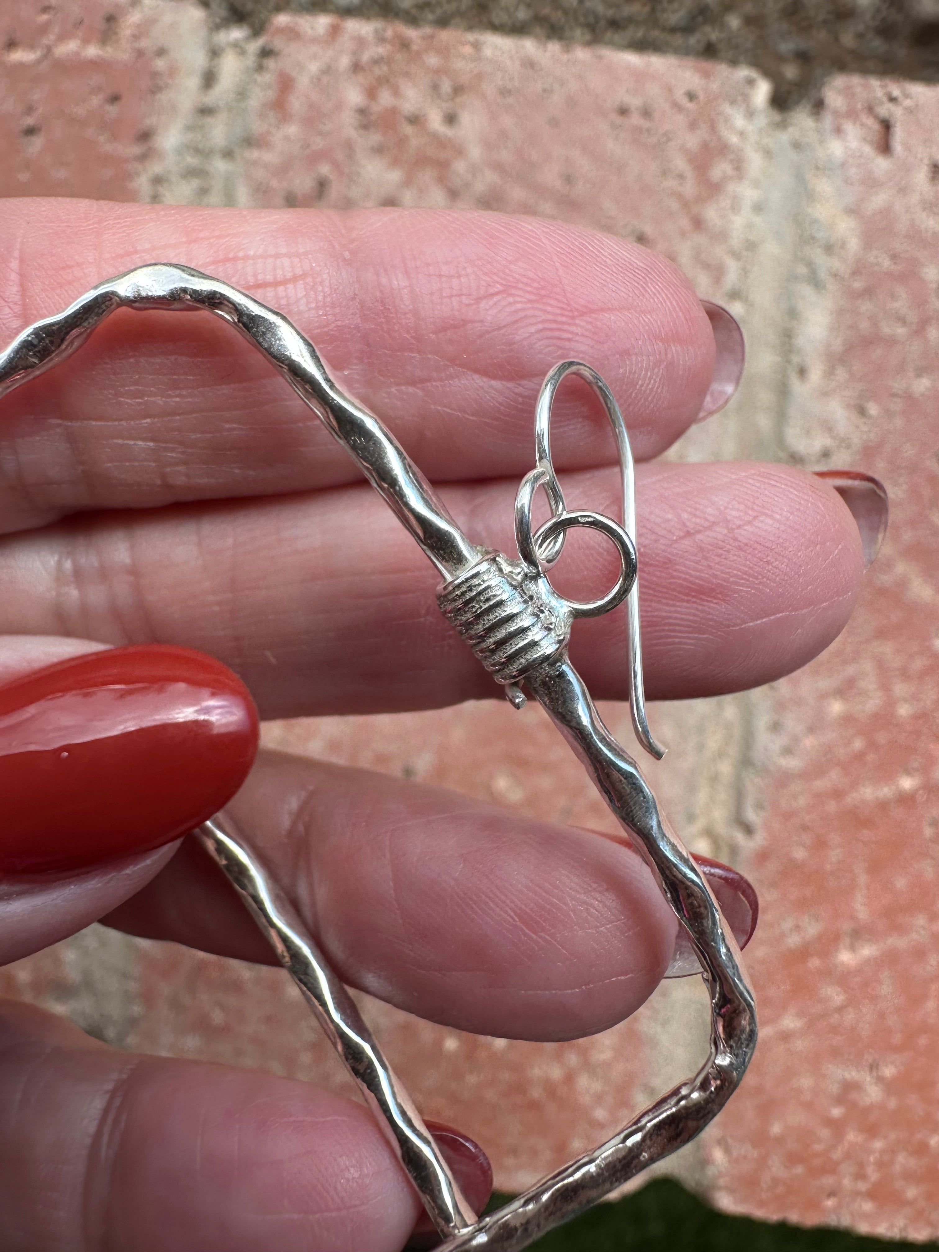 Handmade Sterling Silver Square Hoop Earrings