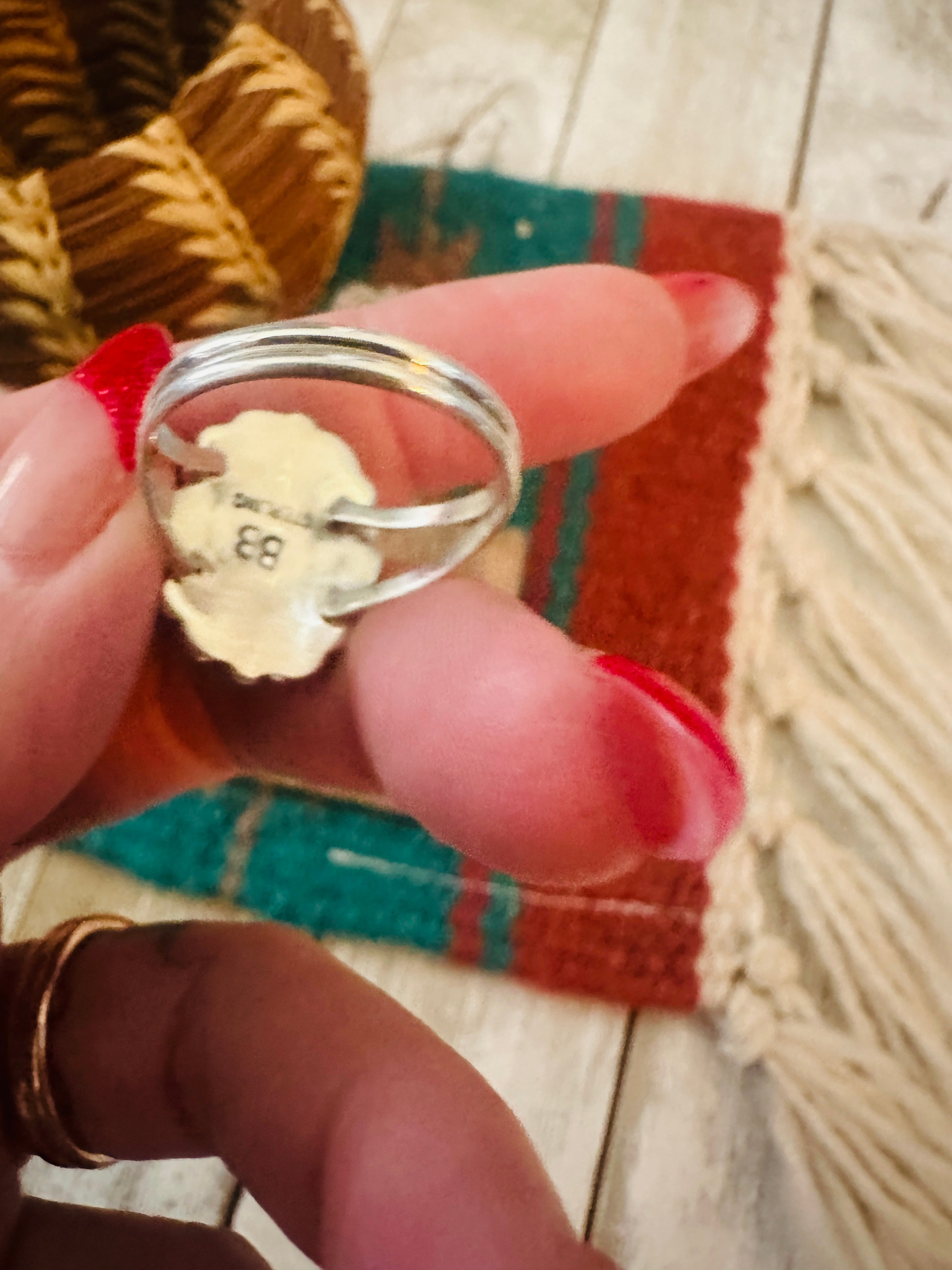 Handcrafted Pink Dream, Turquoise & Sterling Silver Cluster Ring