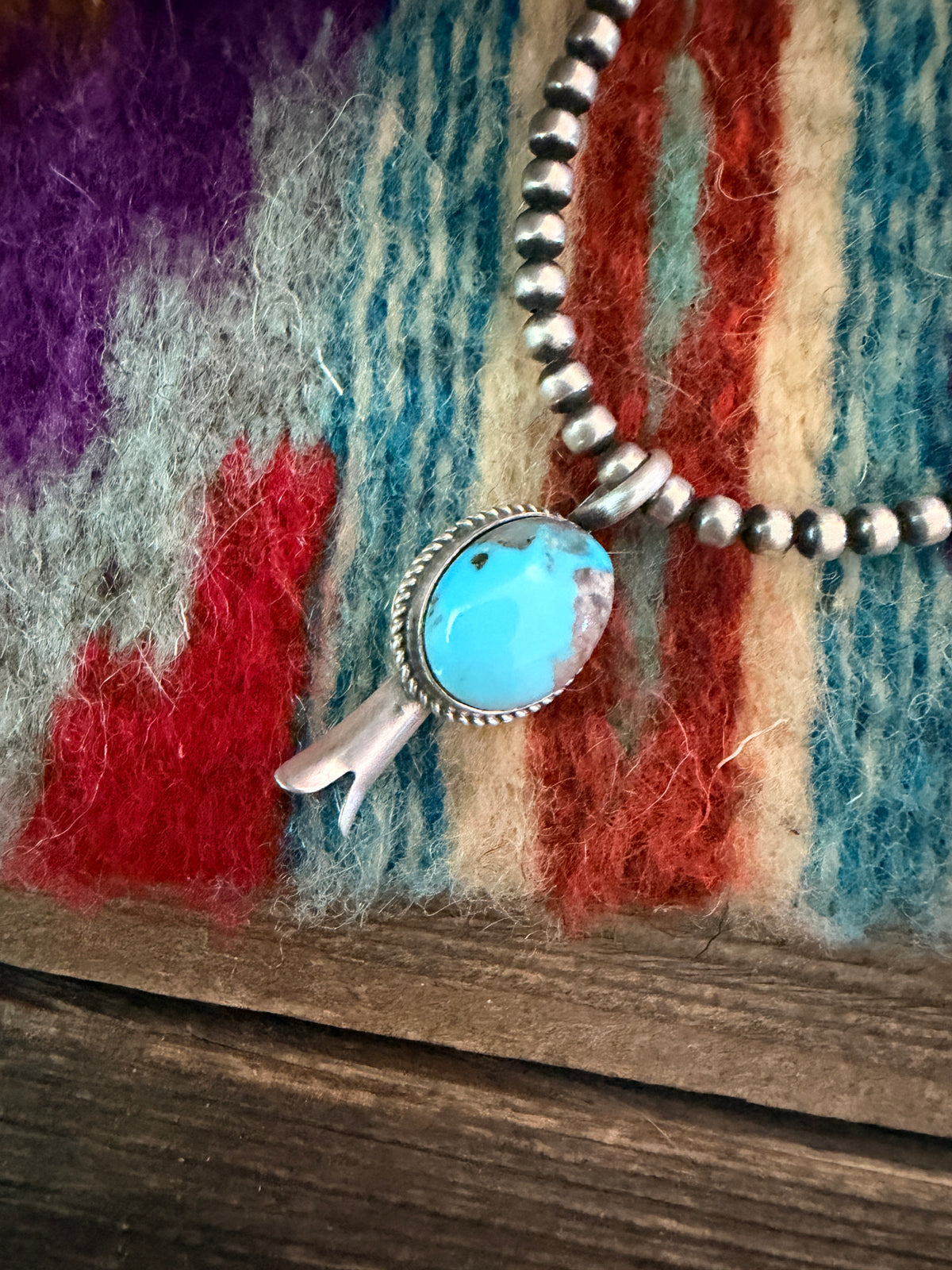 Handcrafted Sterling Silver & Turquoise Blossom Pendant