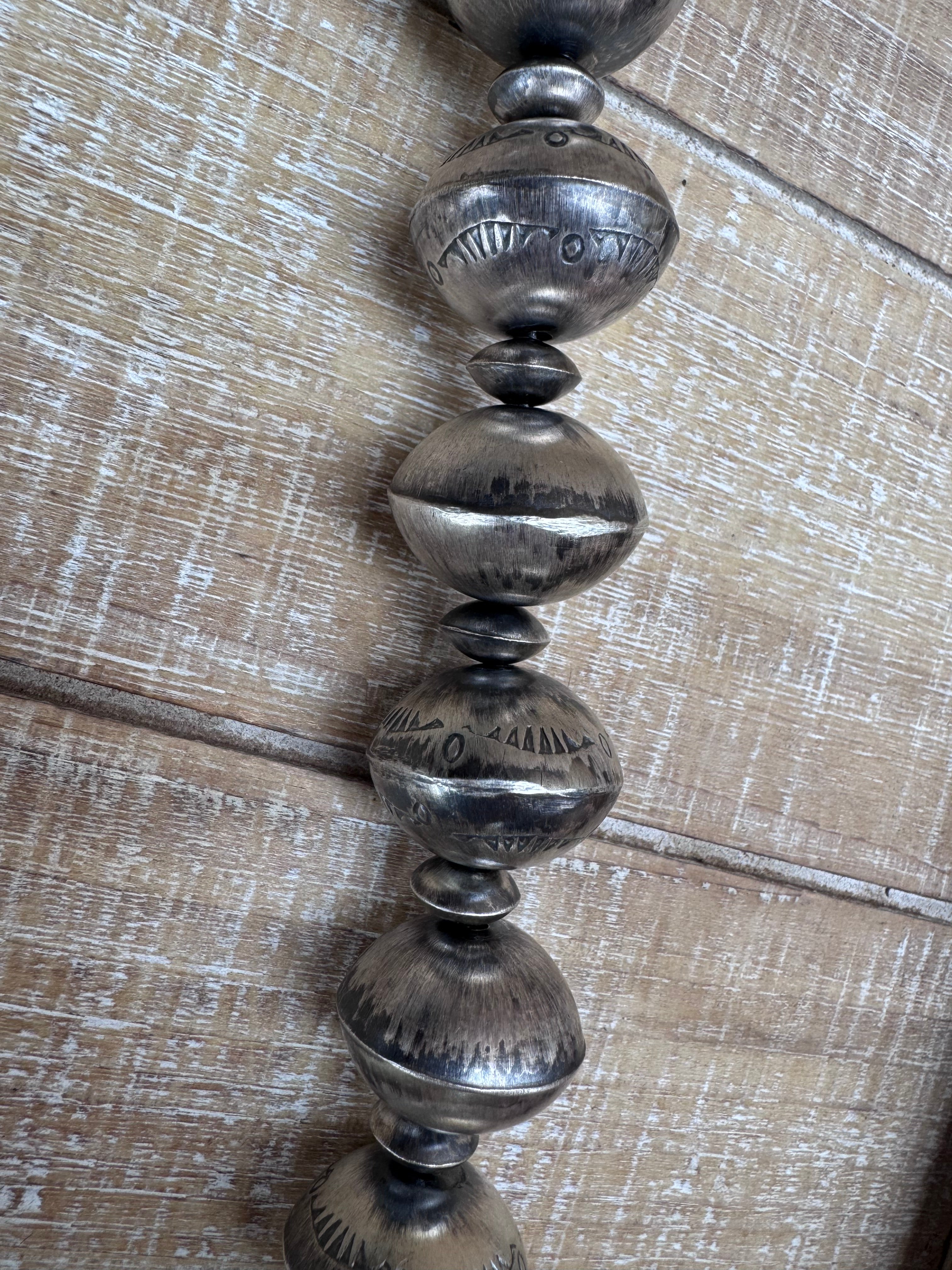 Handcrafted Jumbo Pearl Sterling Silver HandMade Dangle Earrings And Necklace Set