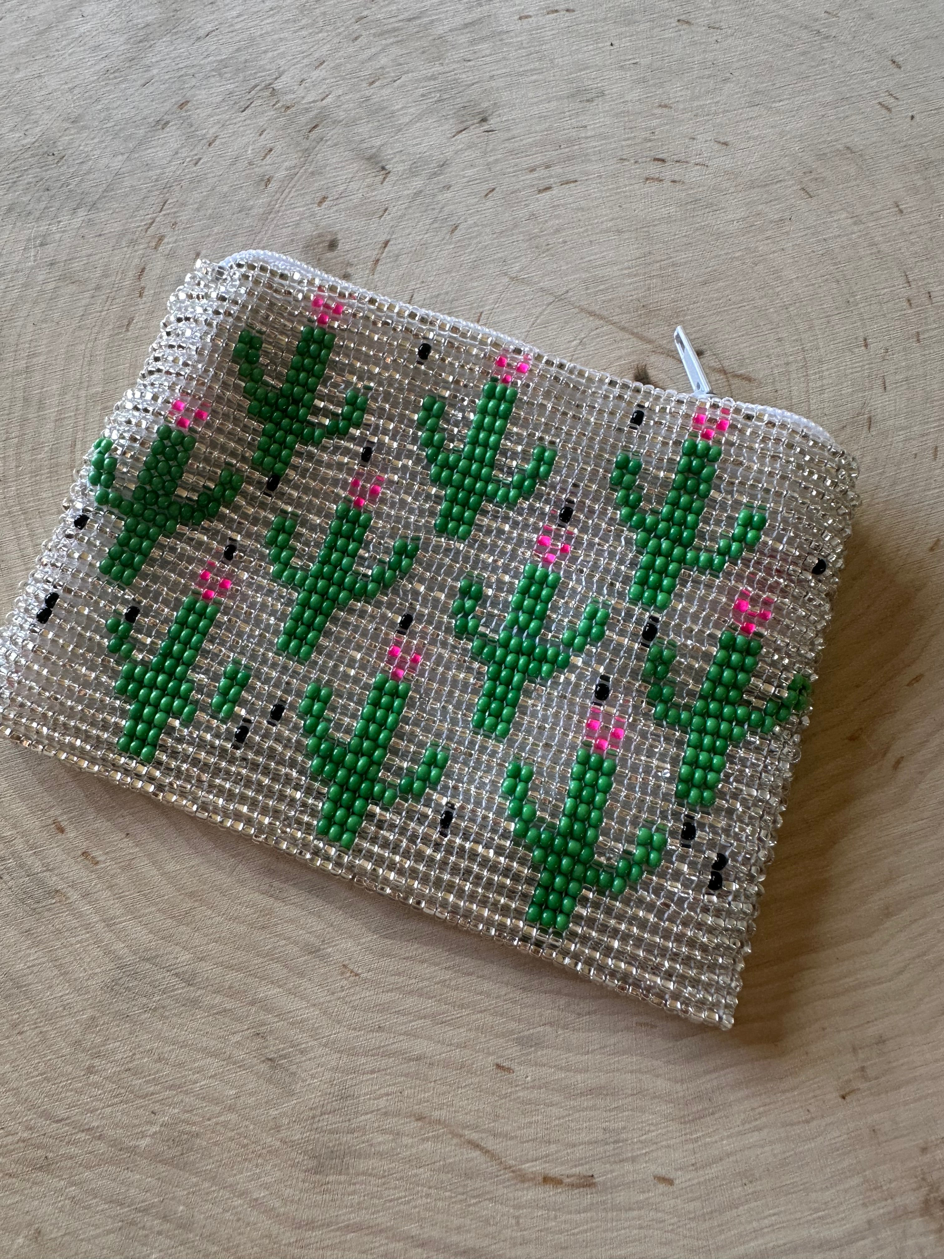 Handmade Beaded Saguaro Cactus Coin Purse