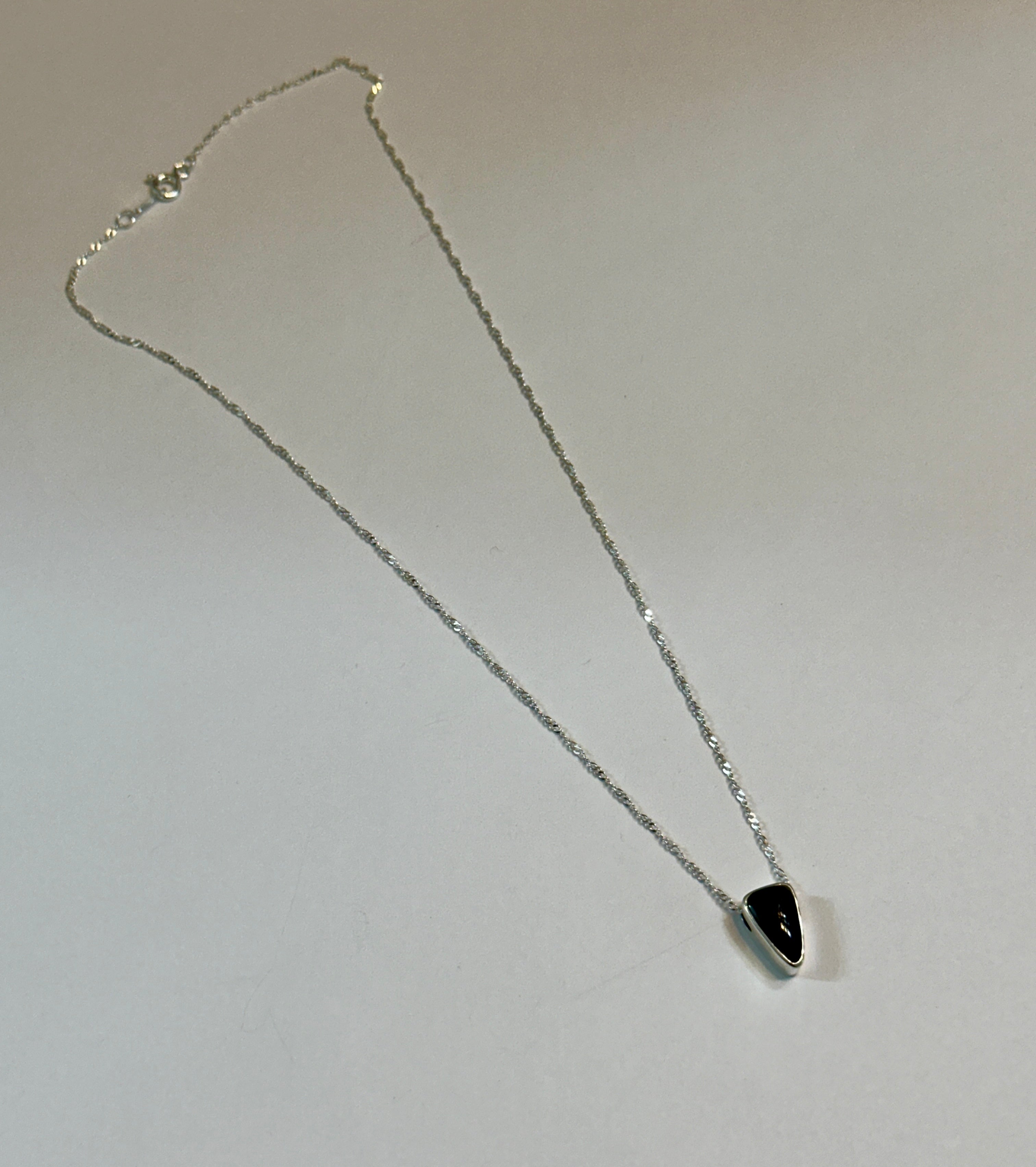 Black Onyx Triangle Necklace