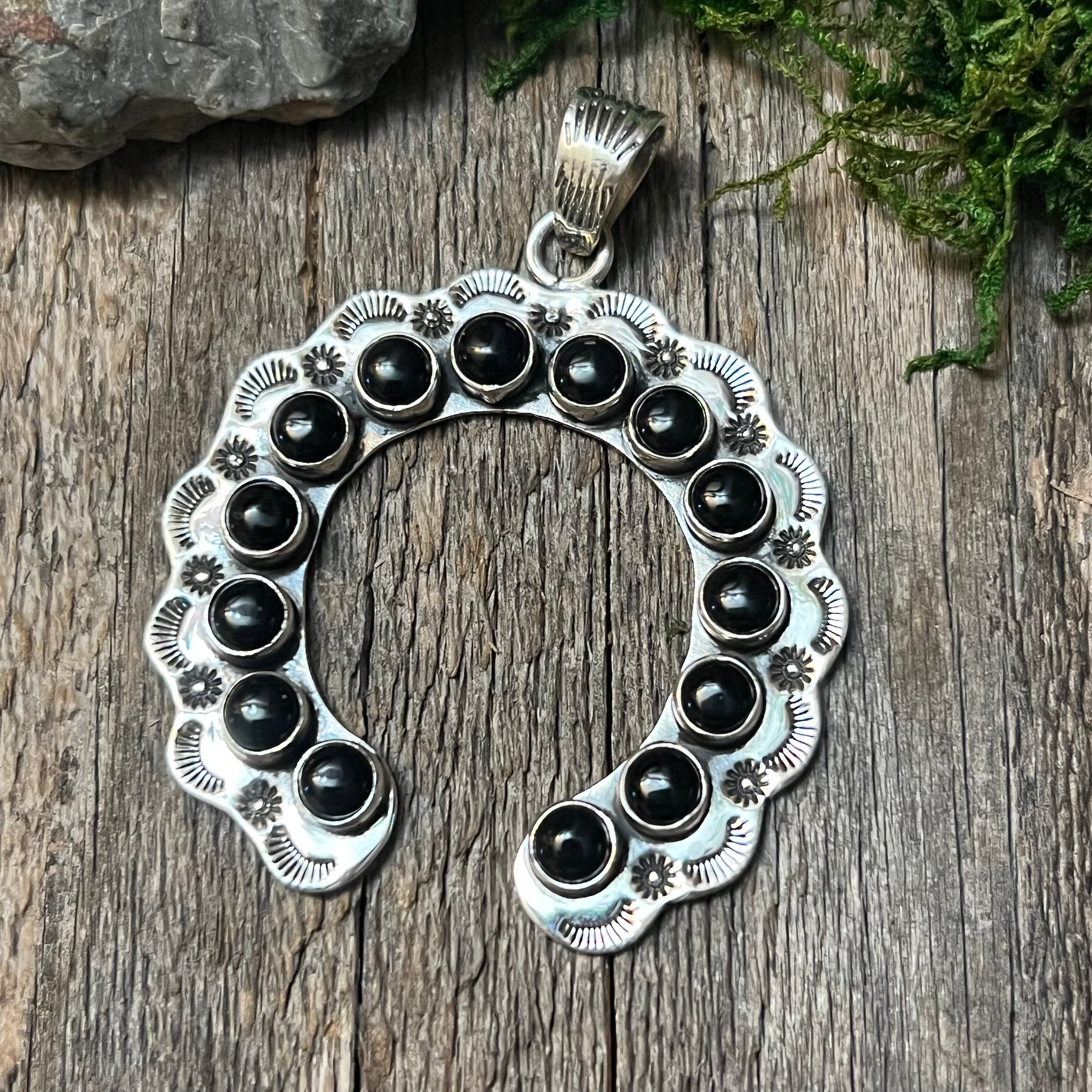 Handmade Sterling Silver & Black Onyx Naja Pendant