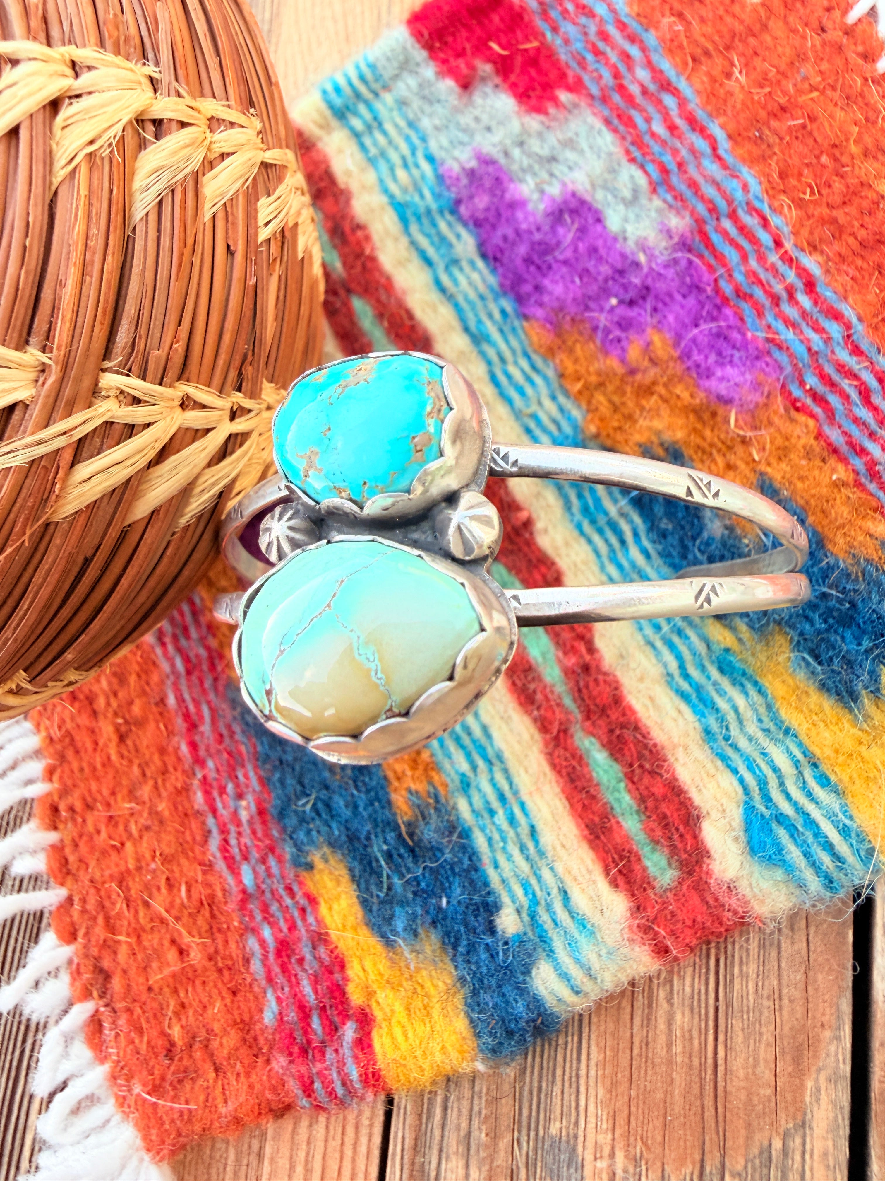 Handcrafted Turquoise & Sterling Silver Cuff Bracelet
