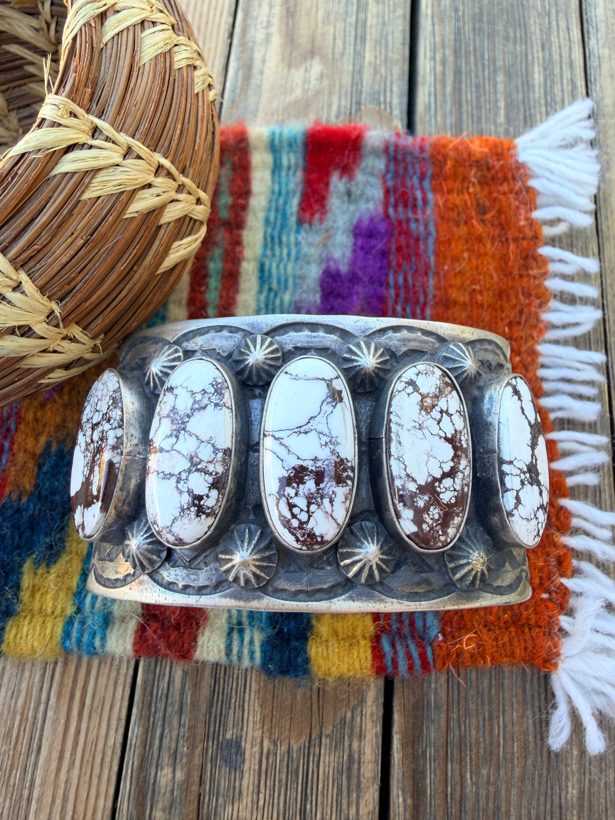 Handcrafted Wild Horse & Sterling Silver Cuff Bracelet by Chimney Butte