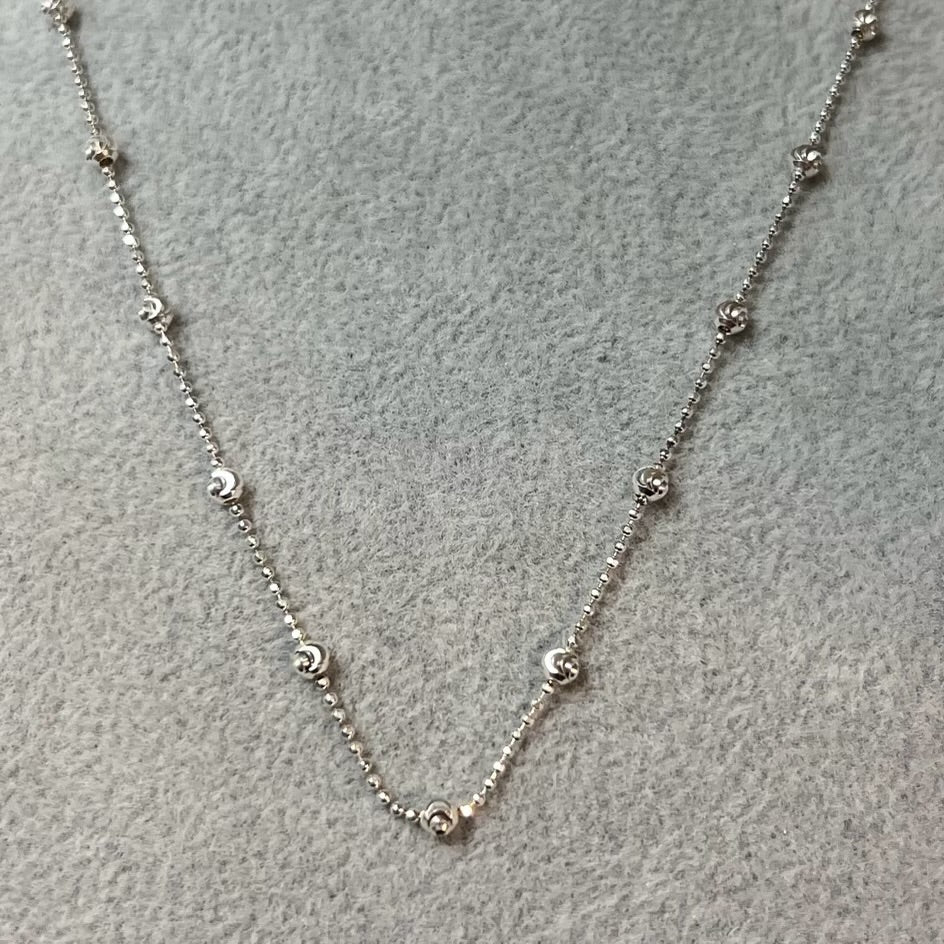 Sparkly Sterling Silver Balls Necklace