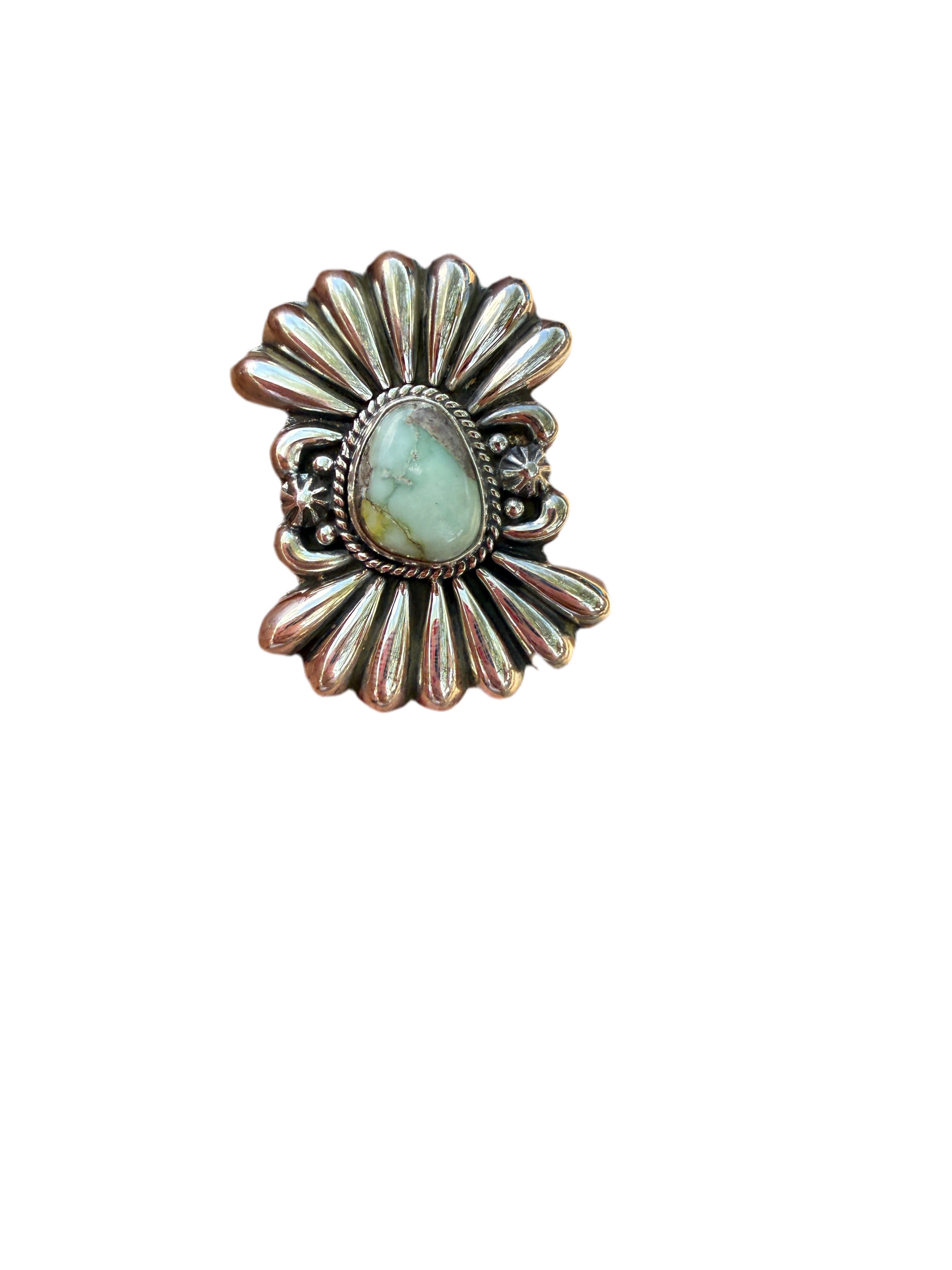 Handmade Palomino Turquoise & Sterling Adjustable Silver Ring
