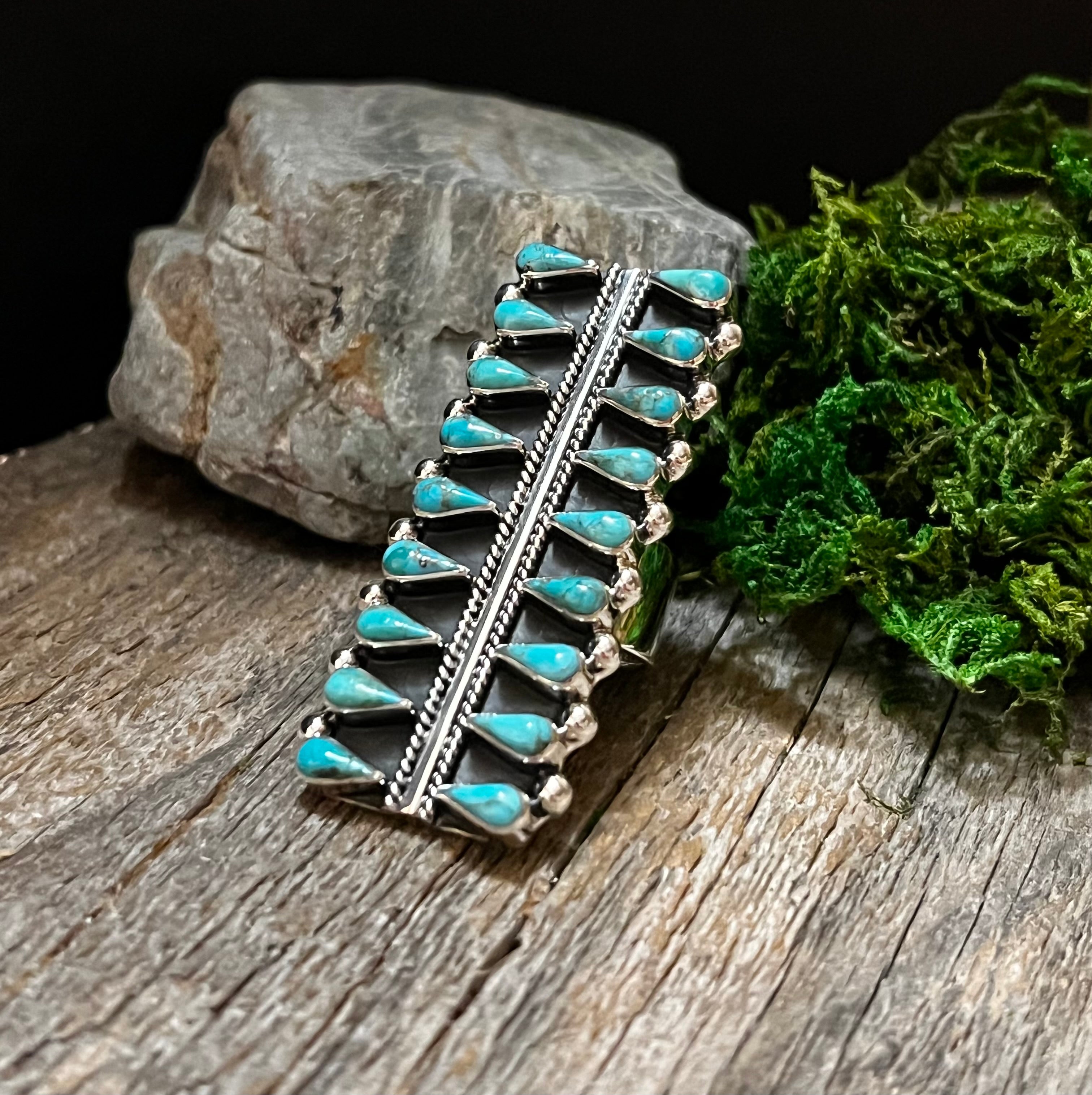 Handmade Sterling Silver & Turquoise Tear Drop Statement Ring