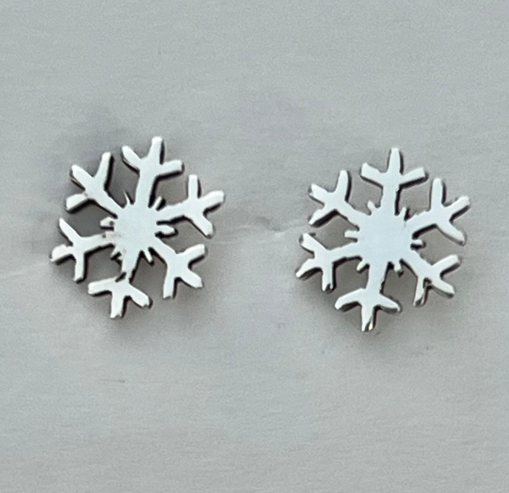 Sterling Silver Snowflake Earrings On Post