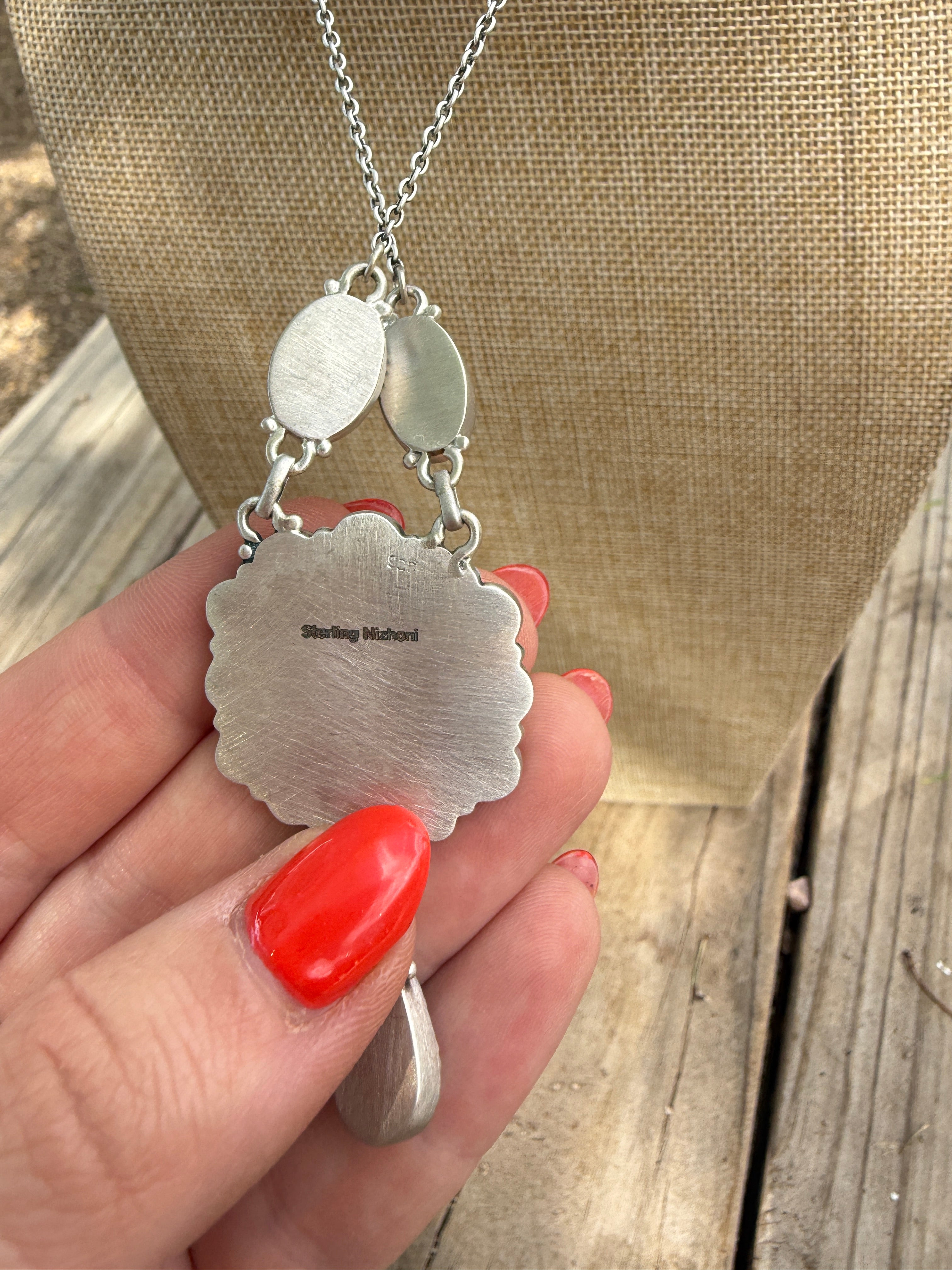 Beautiful Handmade Sterling Silver & Palomino Necklace