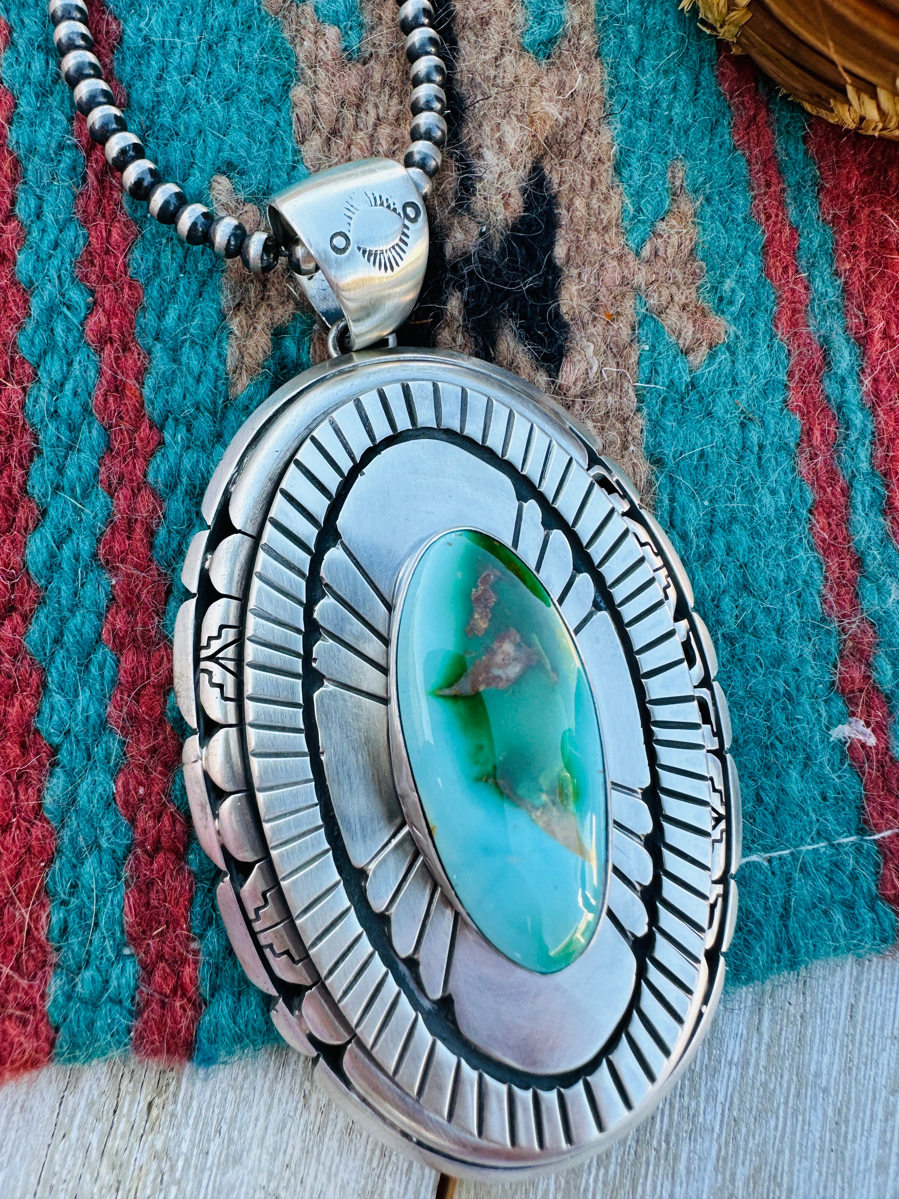 Handcrafted Sterling Silver and Sonoran Mountain Turquoise Pendant