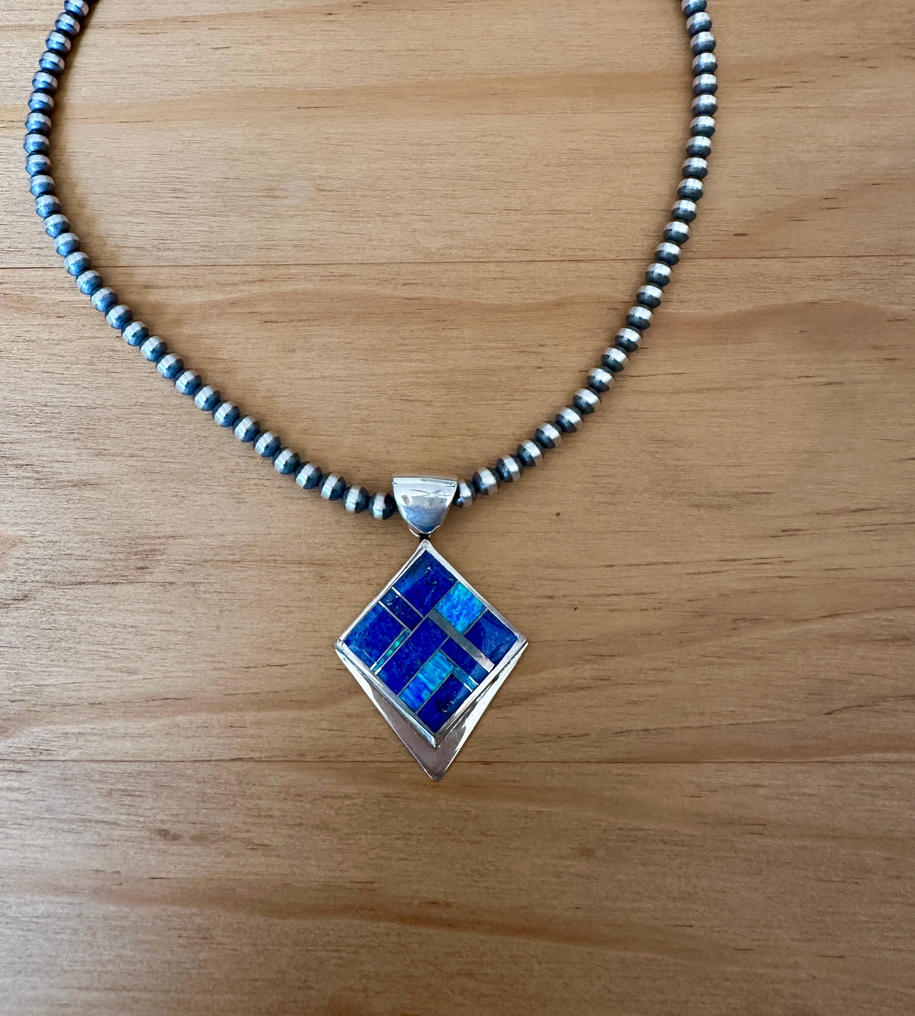 Handcrafted Lapis, Turquoise Pendant