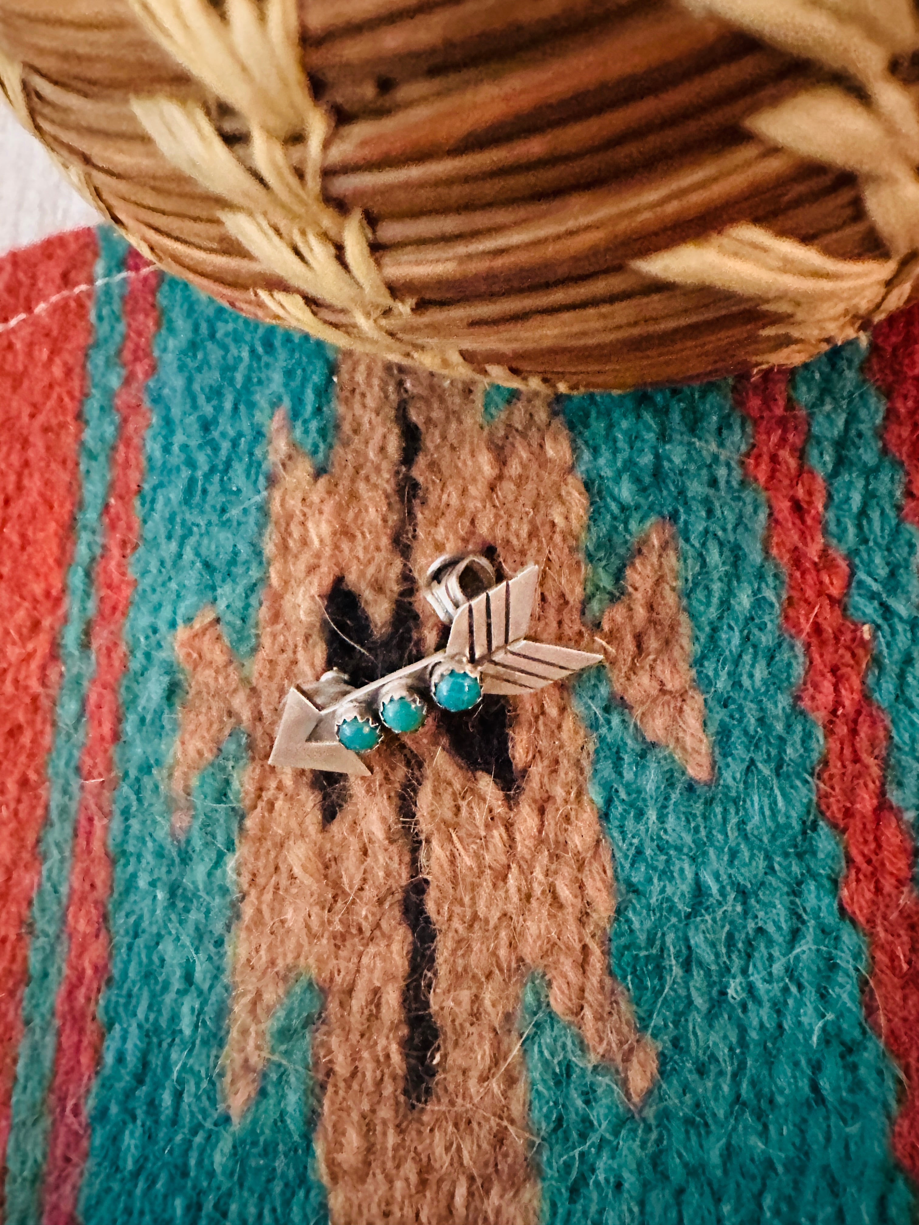 Handcrafted Turquoise & Sterling Silver Arrow Earring