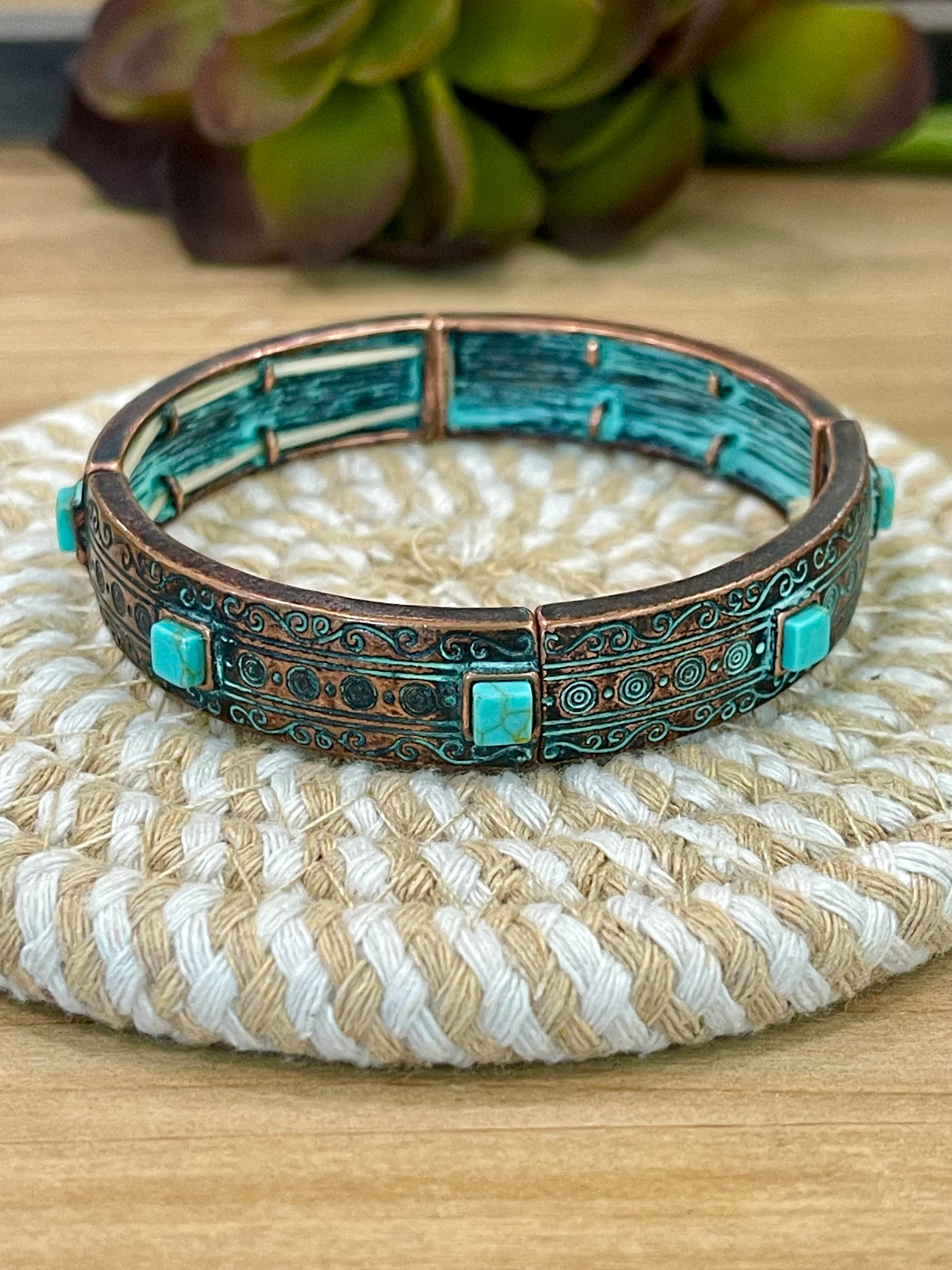 Vintage Handmade Copper Stretch Bracelet