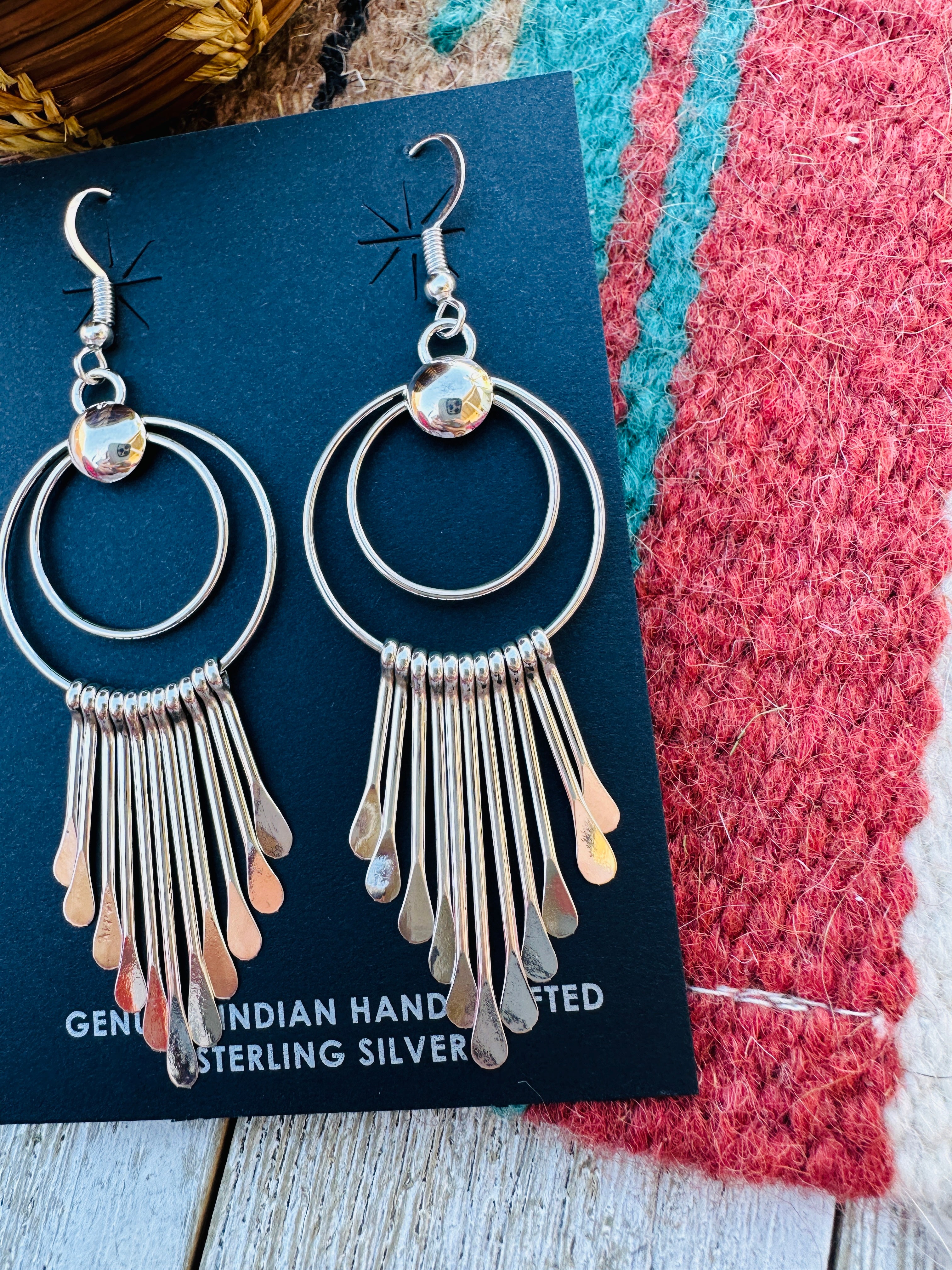 Handcrafted Sterling Silver Tassel Dangle Earrings