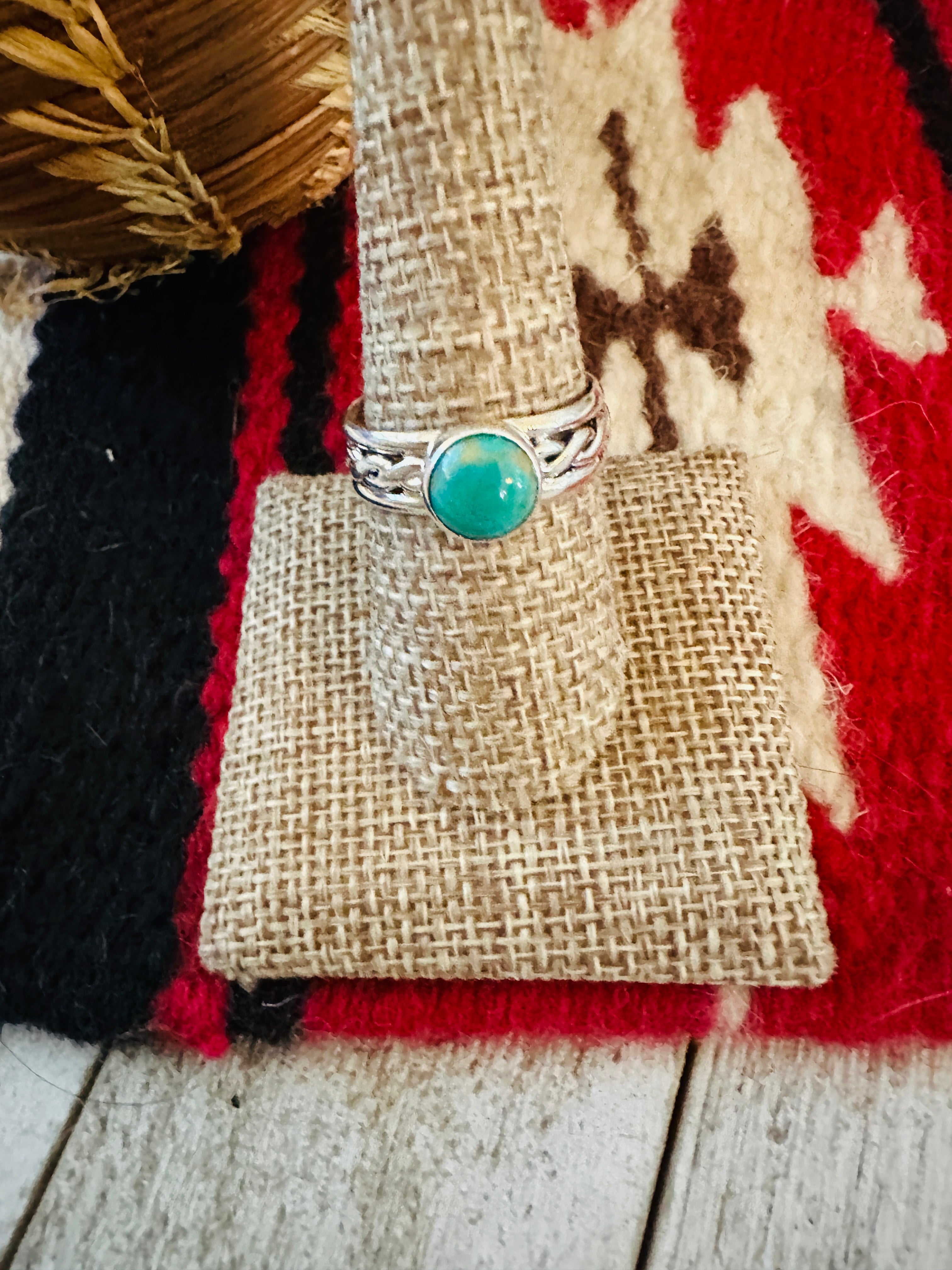 Navajo Turquoise & Sterling Silver Ring Size 5