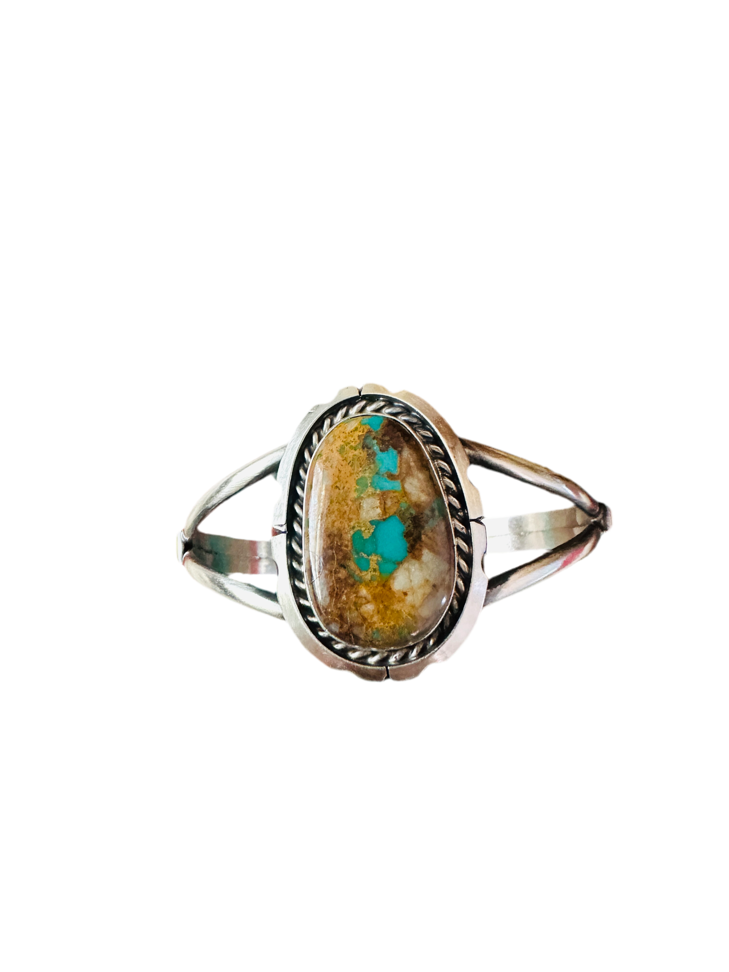Handcrafted Sterling Silver & Royston Turquoise Cuff Bracelet