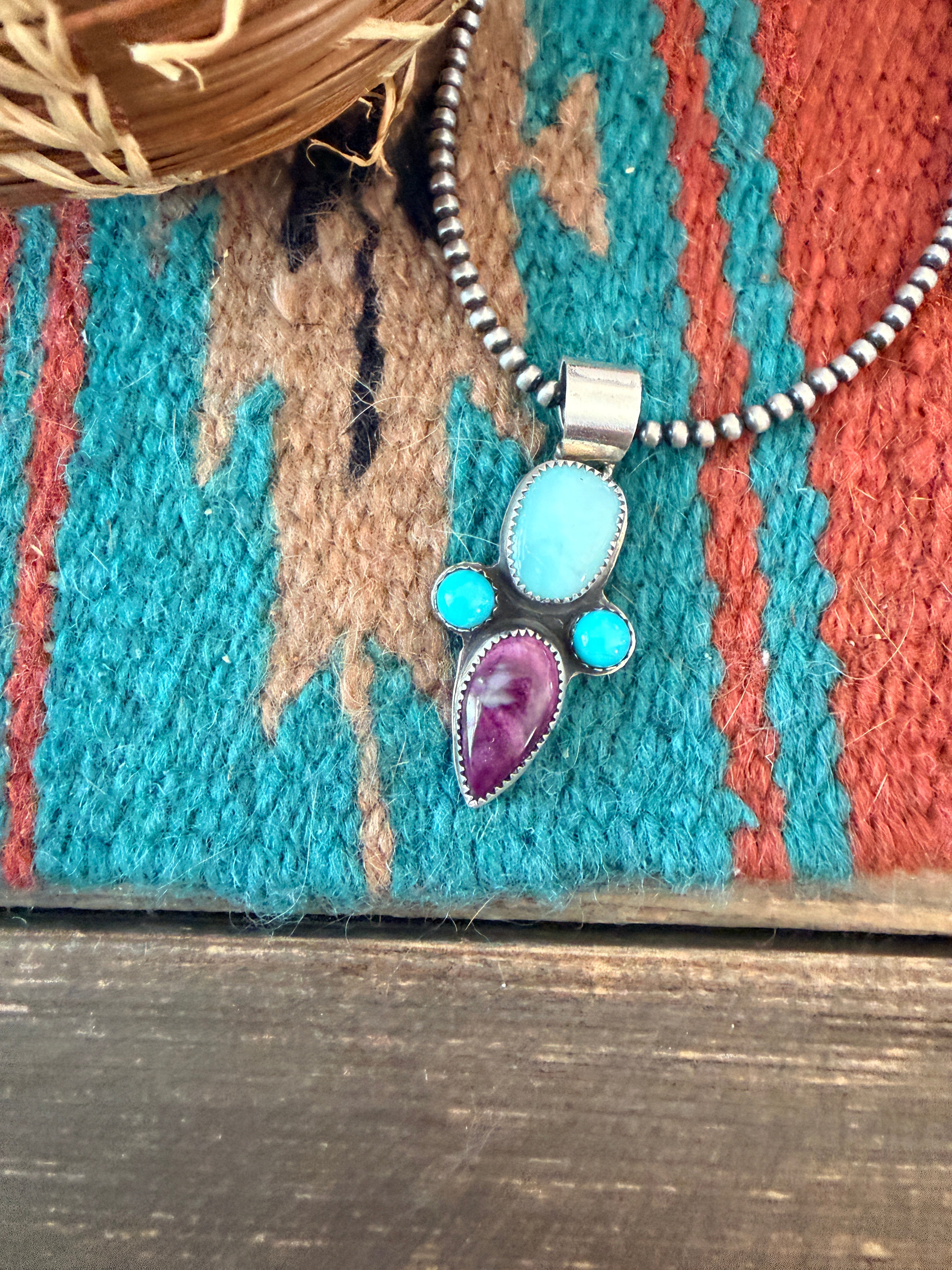 Handmade Sterling Silver & Multi Stone Pendant
