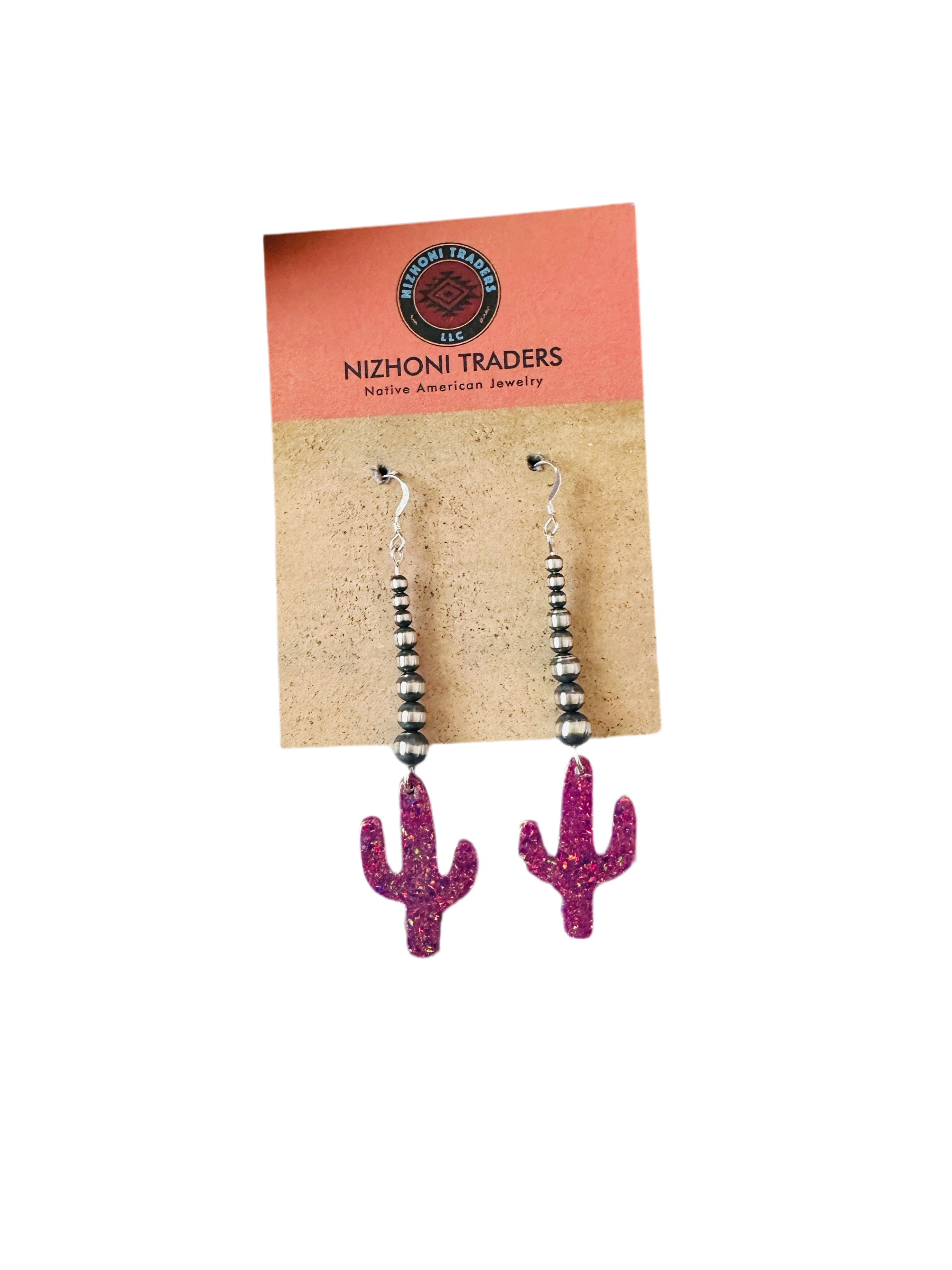 Summer Lovin’ Sterling Silver Pearl Beaded Opal Cactus Dangle Earrings