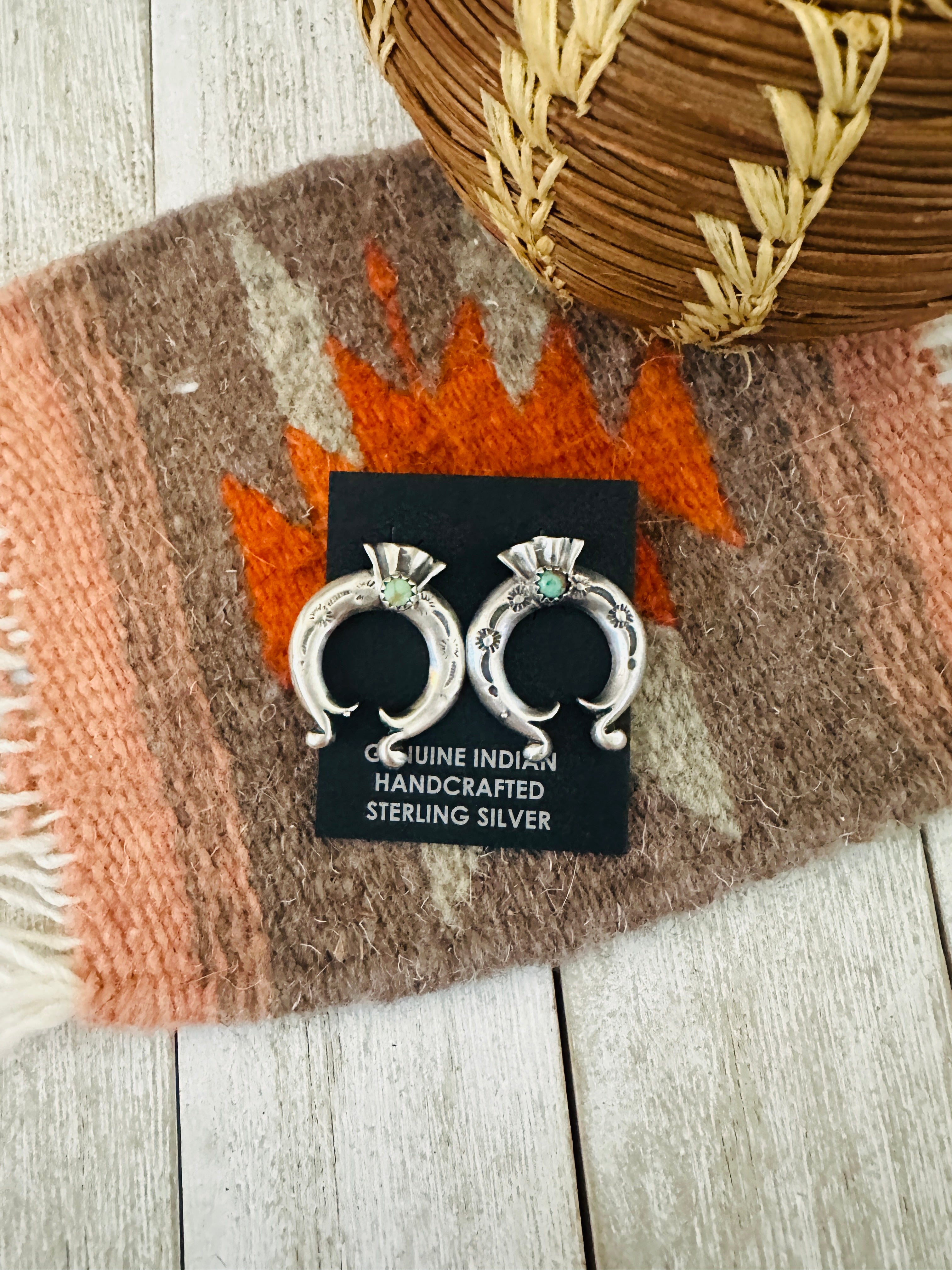 Handcrafted Turquoise & Sterling Silver Naja Post Earrings