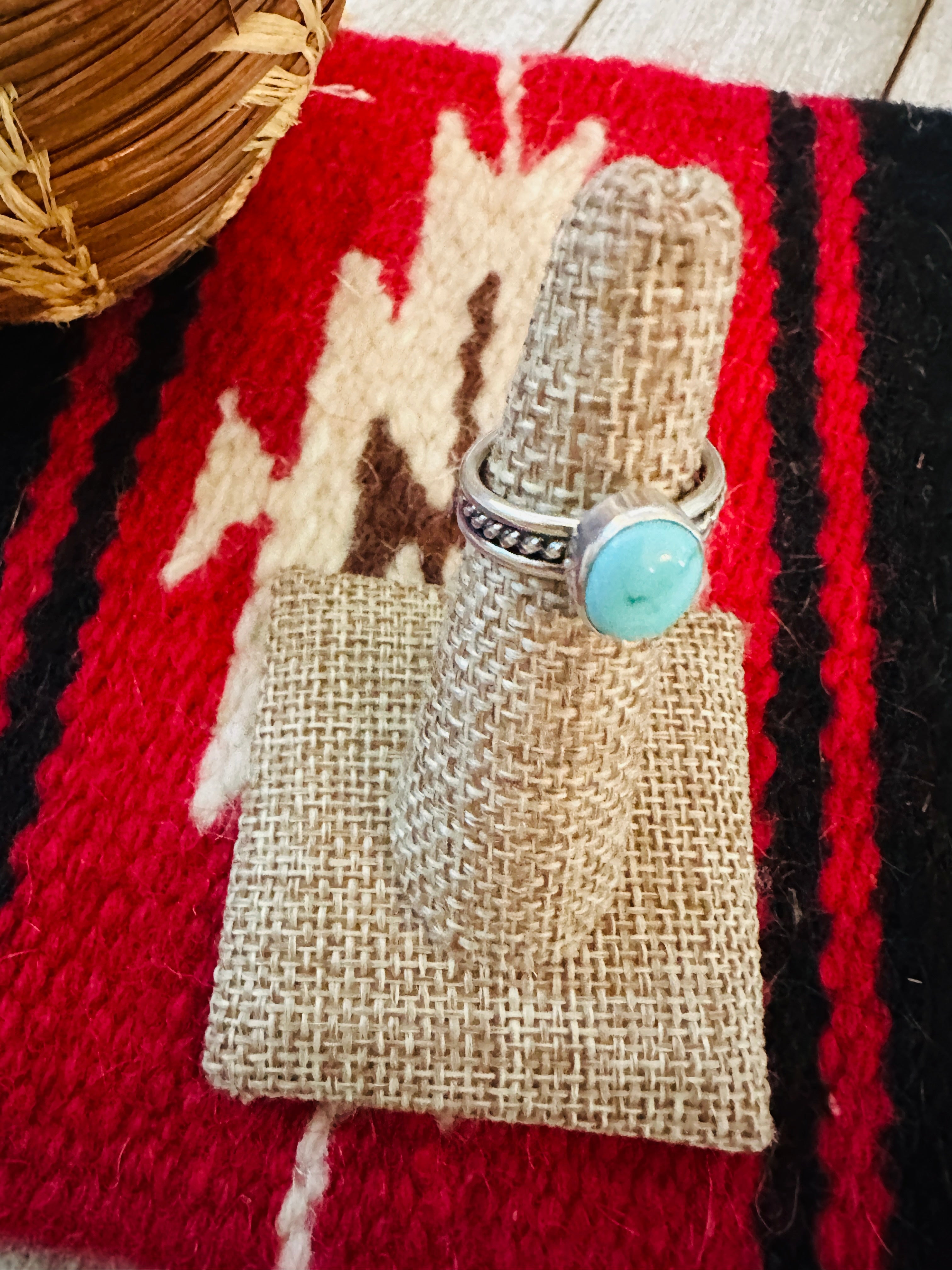 Navajo Turquoise & Sterling Silver Ring Size 5