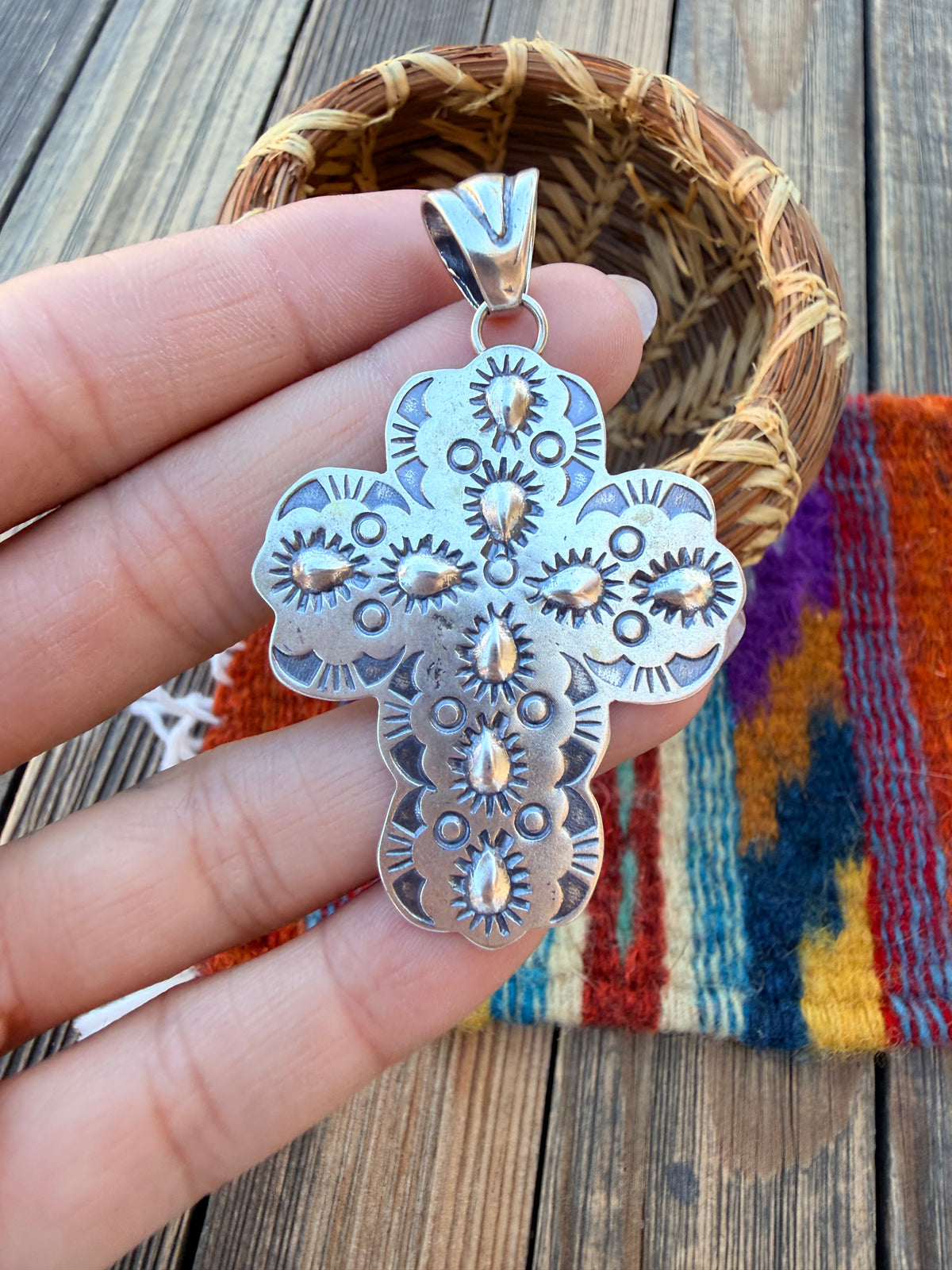 Handcrafted Sterling Silver Cross Pendant by Benson Shorty