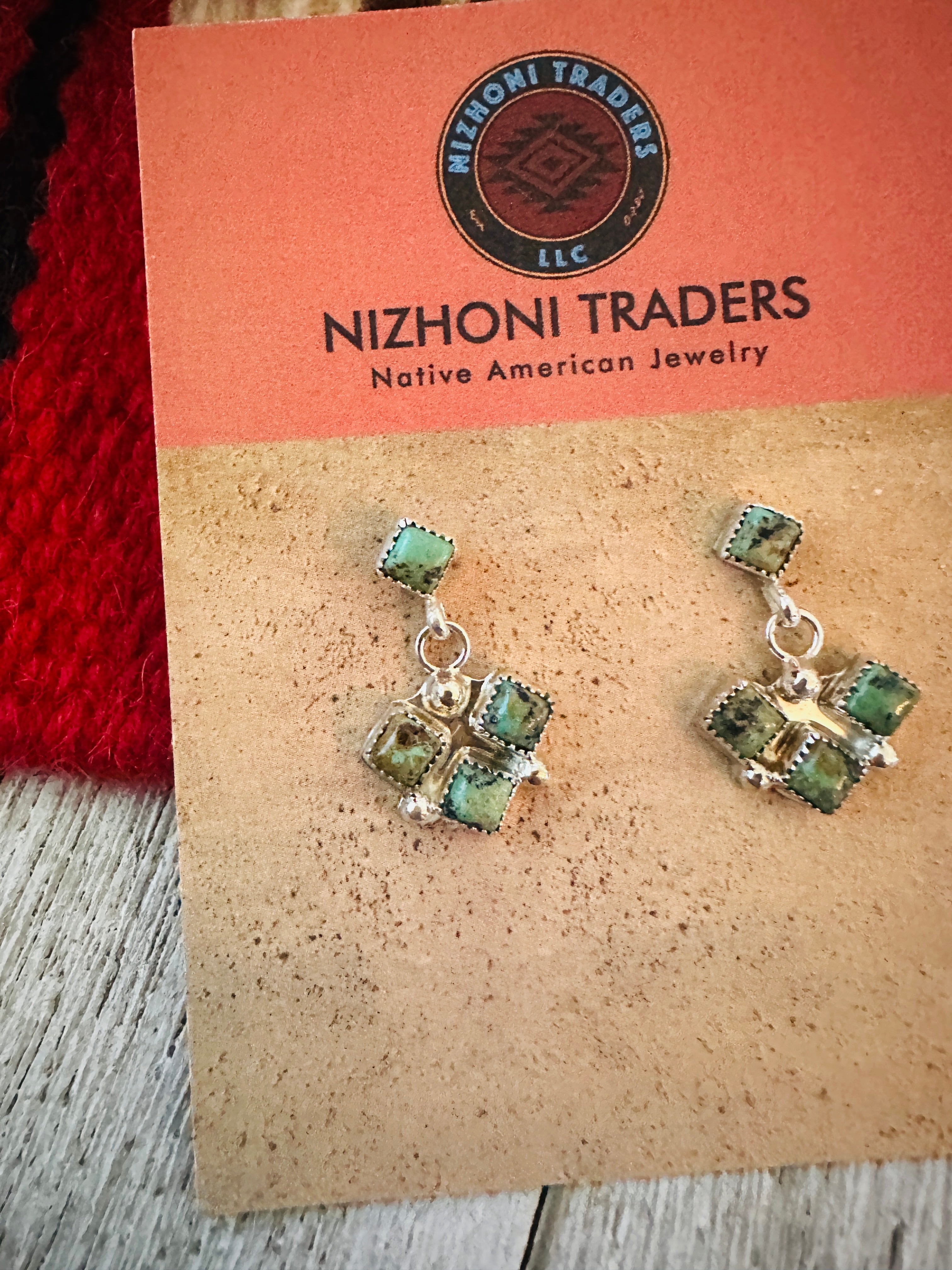 Handcrafted Turquoise & Sterling Silver Dangle Earrings